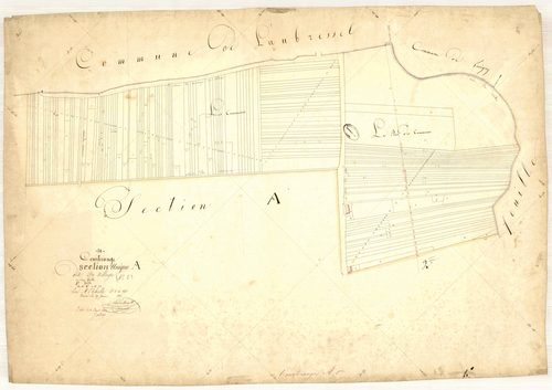 Courteranges, section A dite du village, feuille n° 1, parcelles n° 1-204
