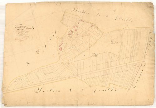 Courteranges, section A dite du village, feuille n° 4, parcelles n° 933-1090