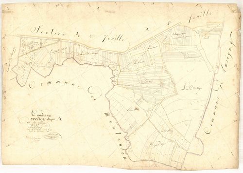 Courteranges, section A dite du village, feuille n° 5, parcelles n° 1091-1390
