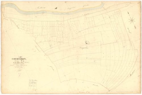 Courteron, section C dite de la gloire Dieu, feuille n° 4, parcelles n° 472-584