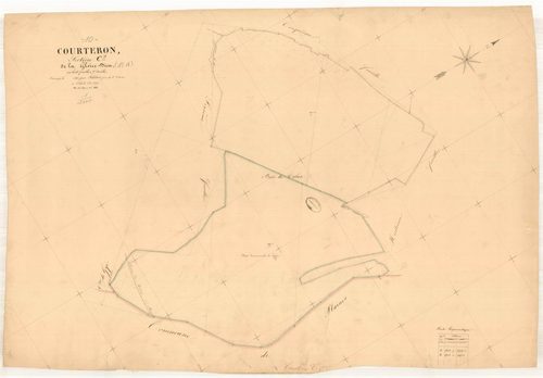 Courteron, section C dite de la gloire Dieu, feuille n° 7, parcelles n° 887-888