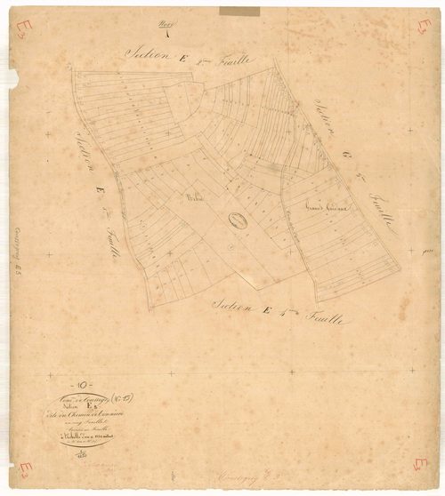 Coussegrey, section E dite du chemin de Tonnerre, feuille n° 3, parcelles n° 404-505