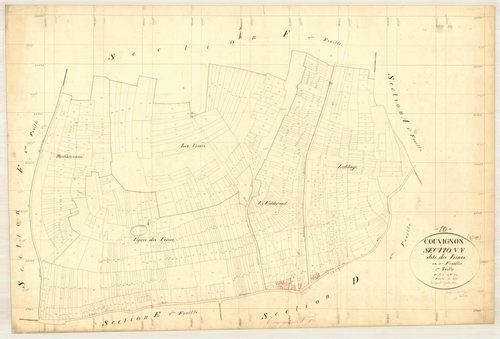 Couvignon, section F dite des veines, feuille n°, parcelles n° 1-719