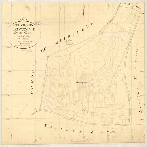 Couvignon, section F dite des veines, feuille n°, parcelles n° 720-961