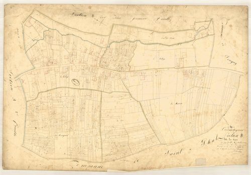 Crésantignes, section B dite des crées, feuille n° 2, parcelles n° 832-1828