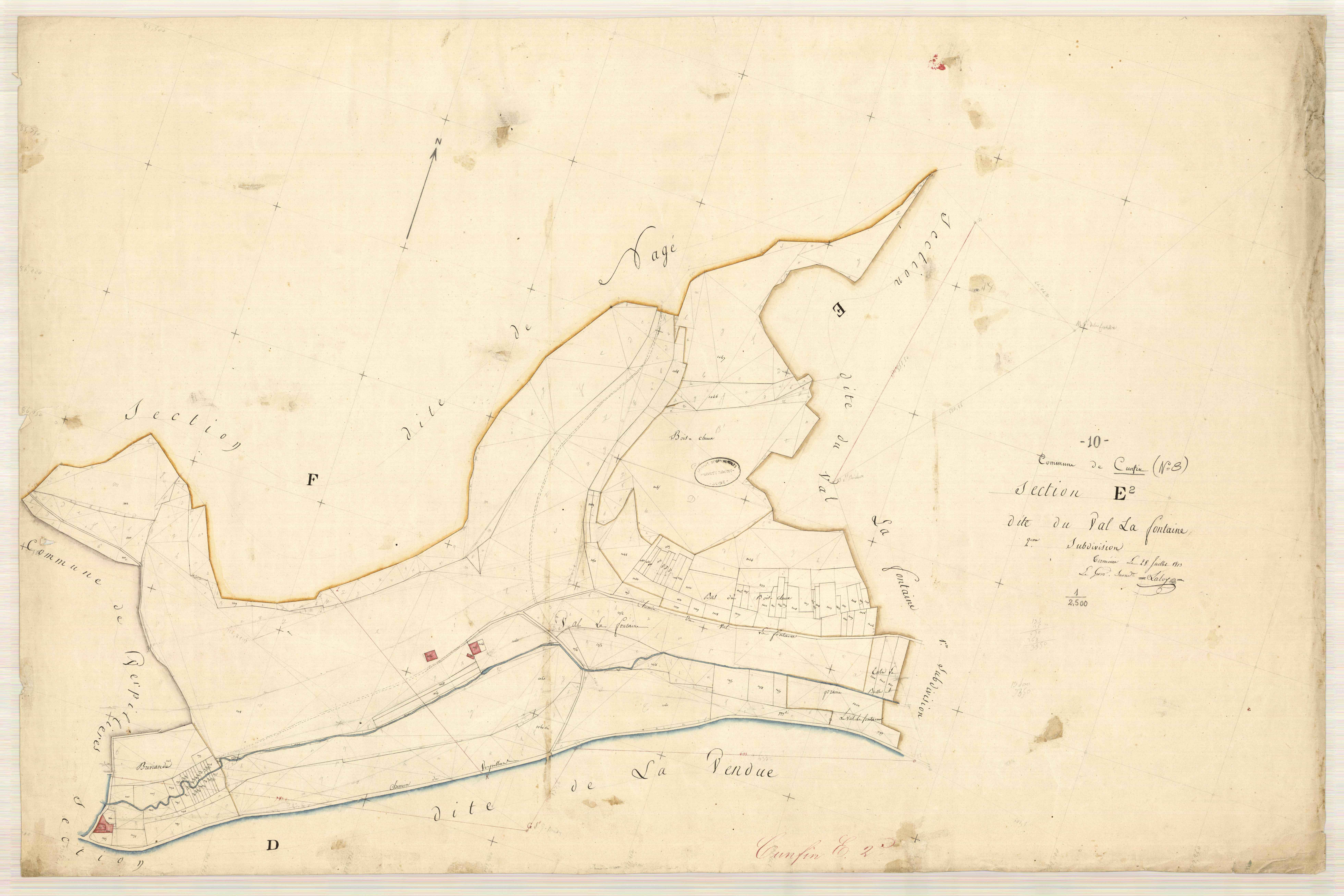 Cunfin, section E dite du val la fontaine, feuille n° 2