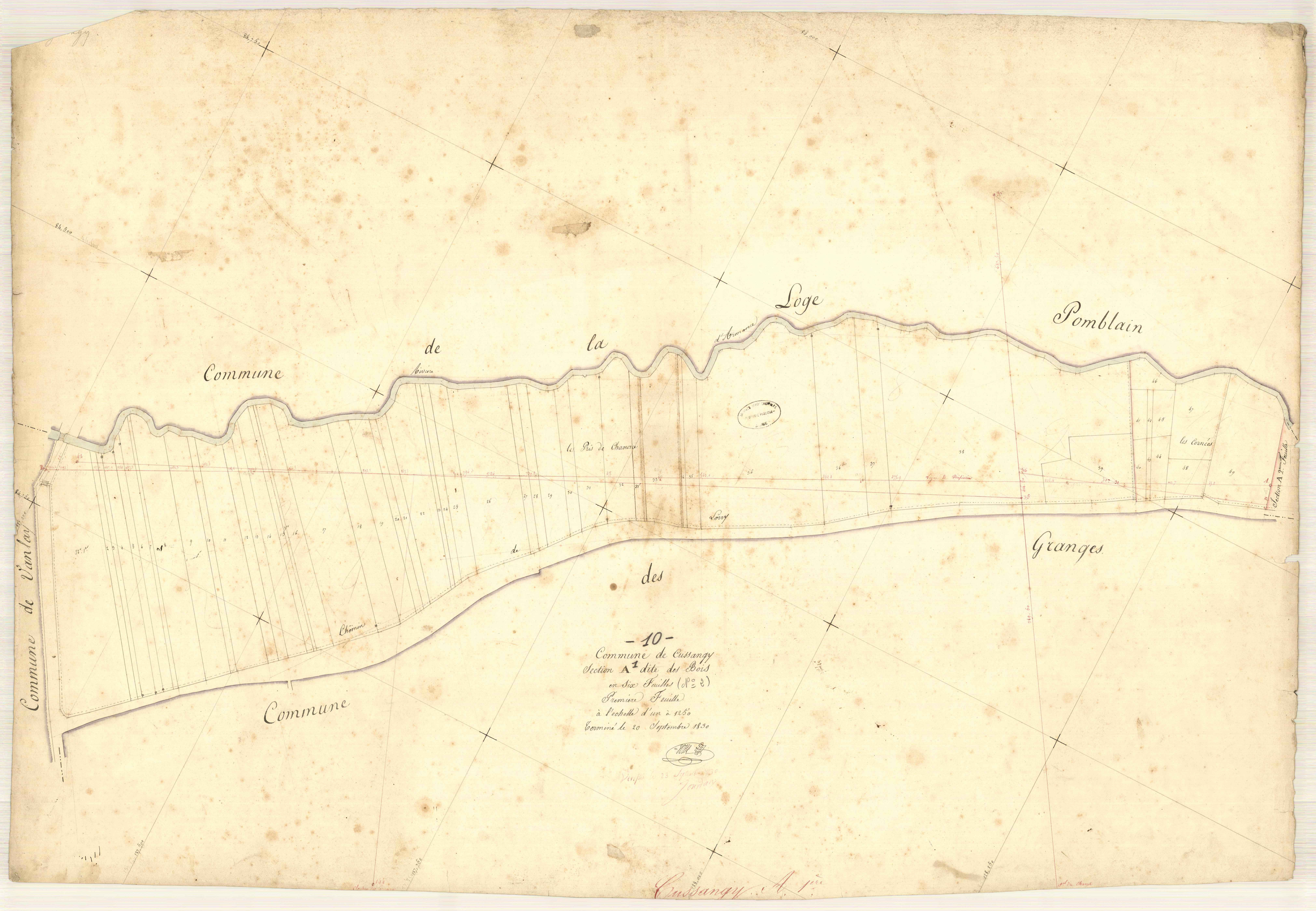 Cussangy, section A dite des bois, feuille n° 1