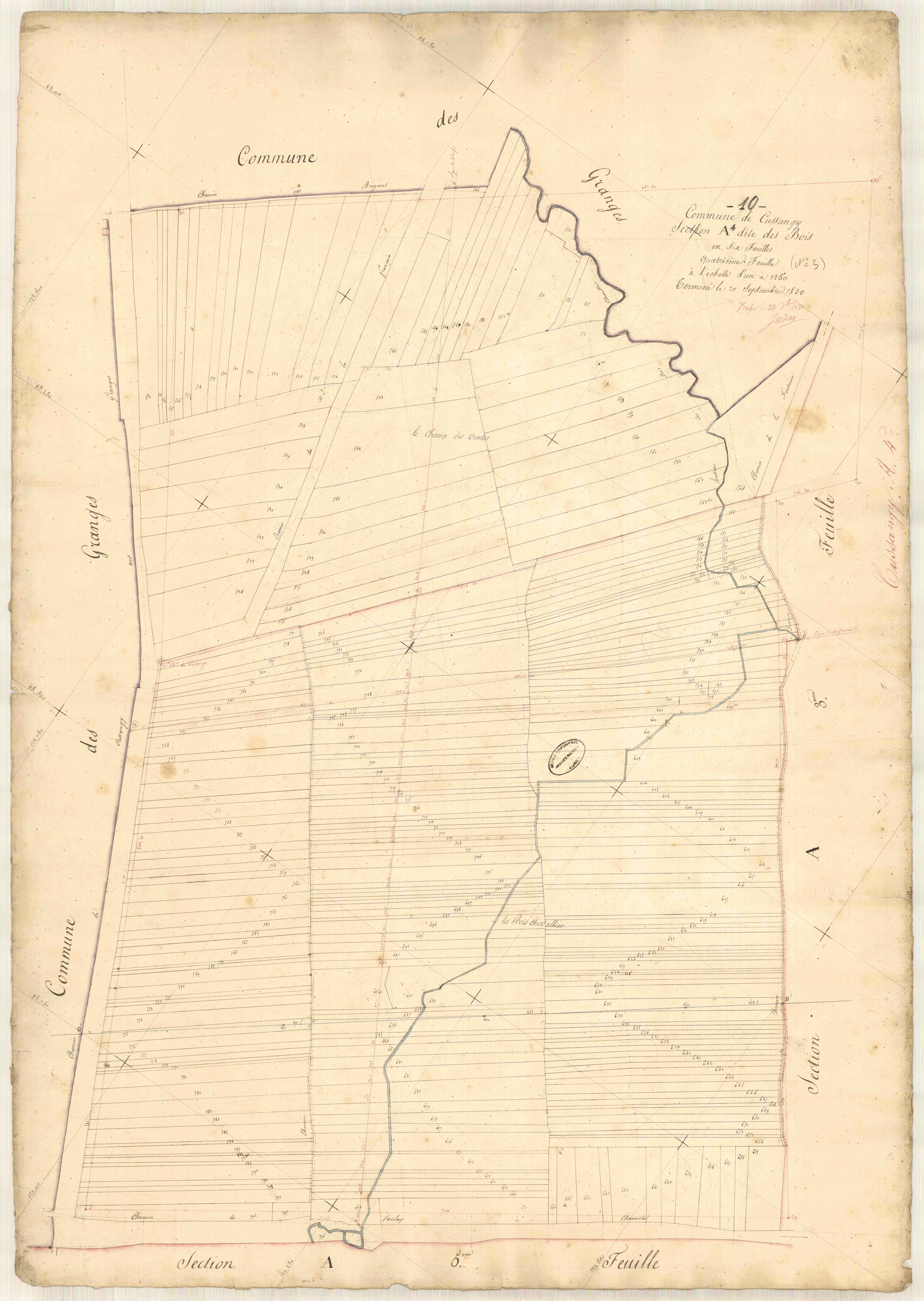 Cussangy, section A dite des bois, feuille n° 4