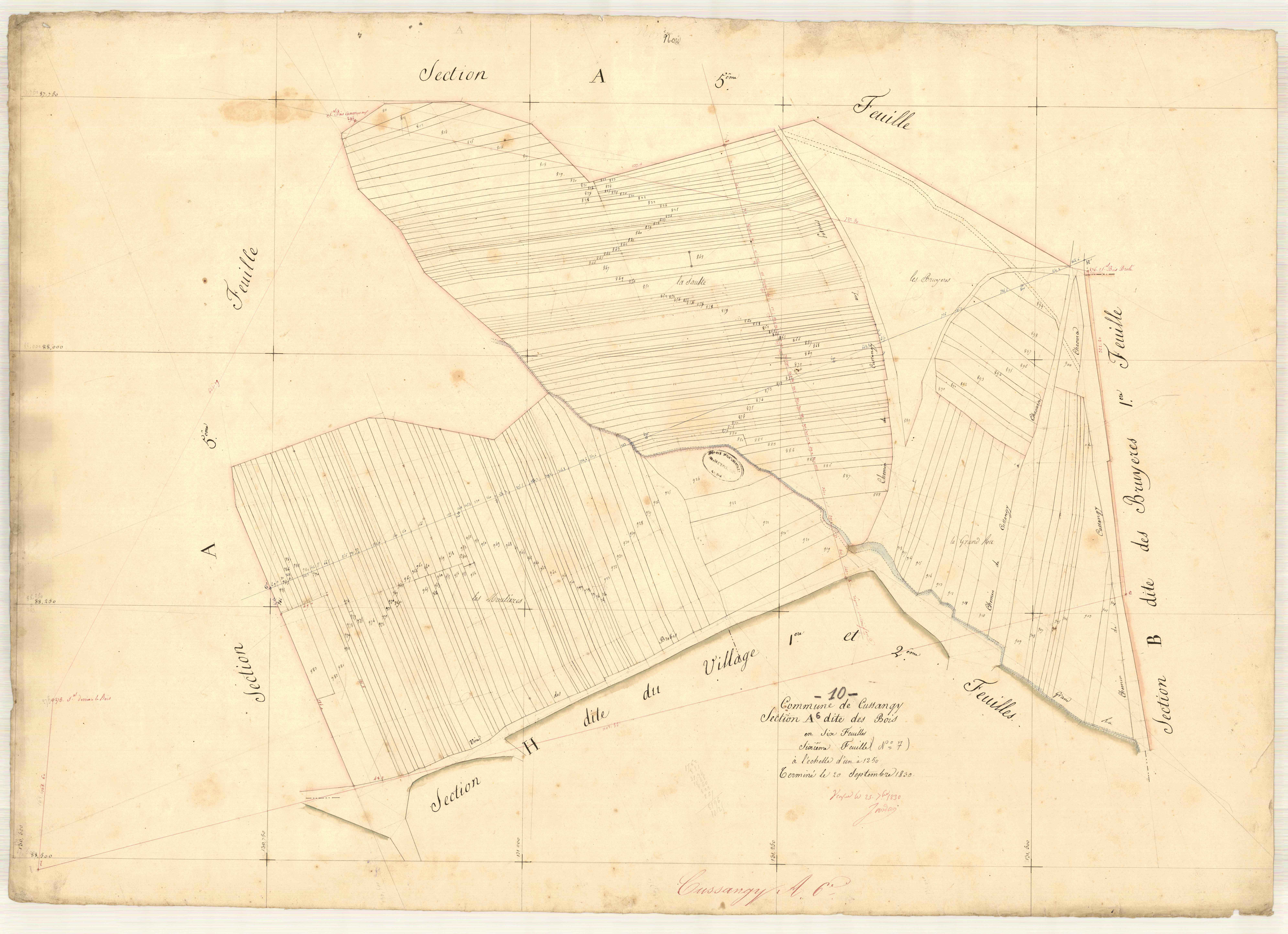 Cussangy, section A dite des bois, feuille n° 6