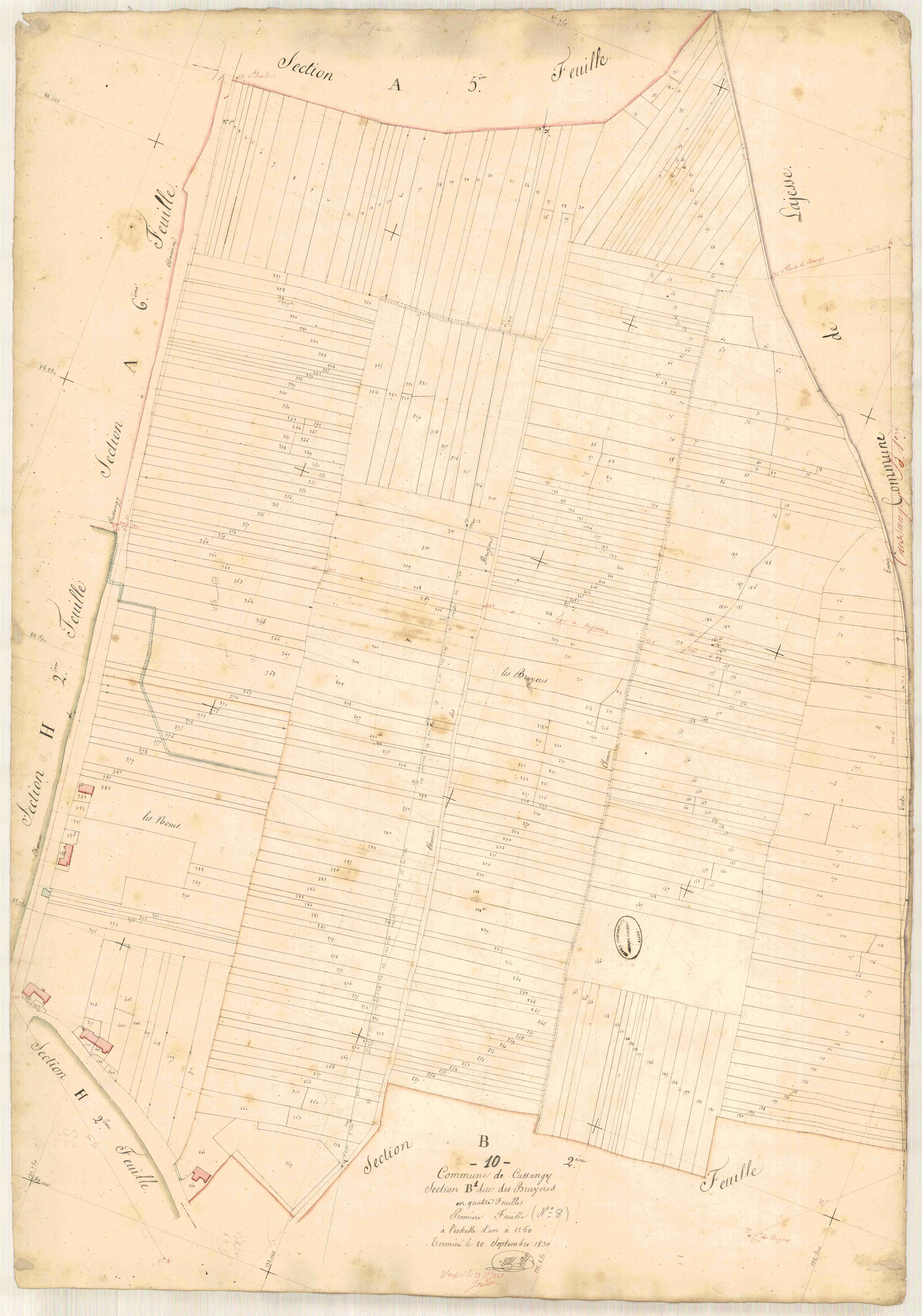 Cussangy, section B dite des bruyères, feuille n° 1