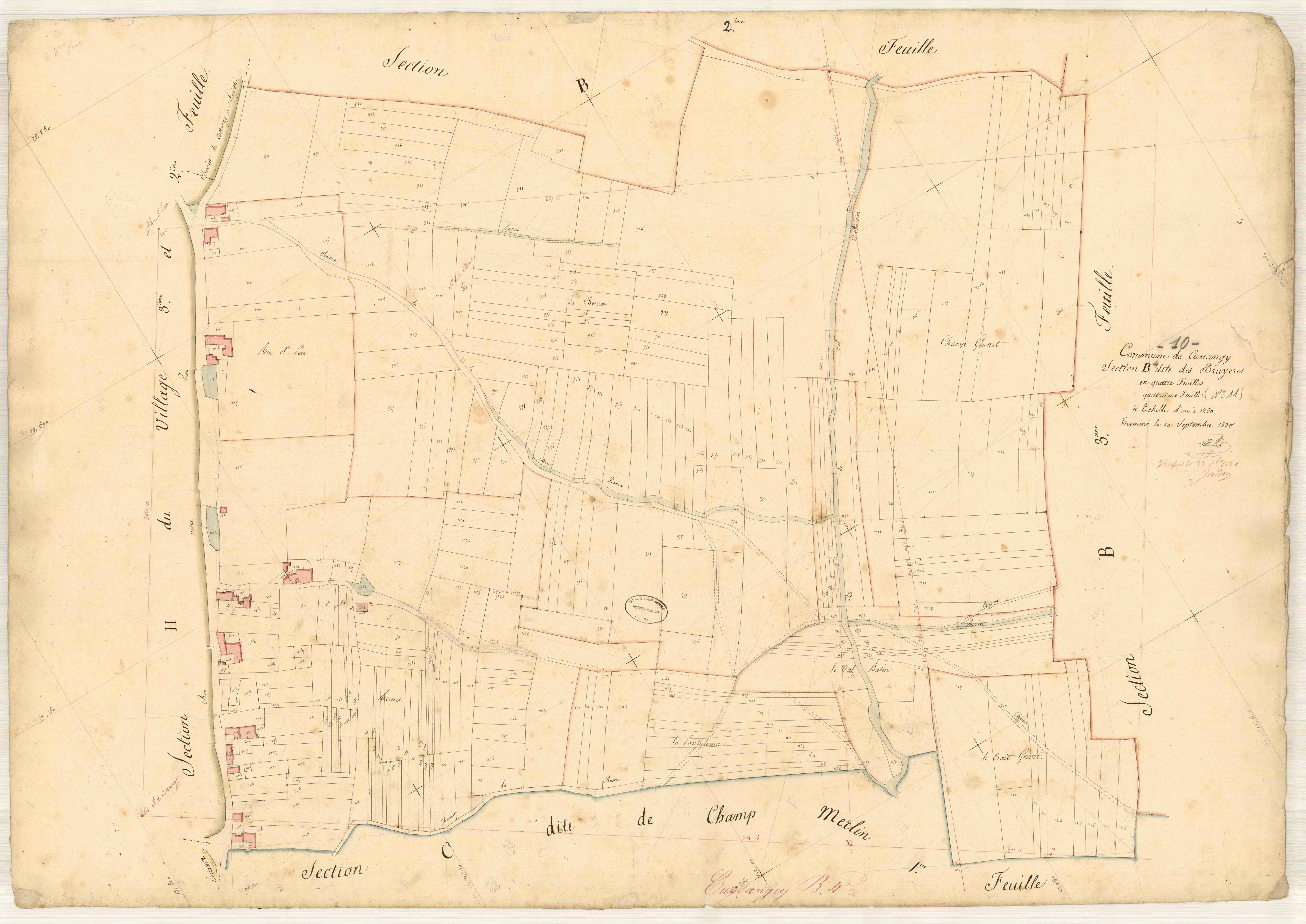 Cussangy, section B dite des bruyères, feuille n° 4