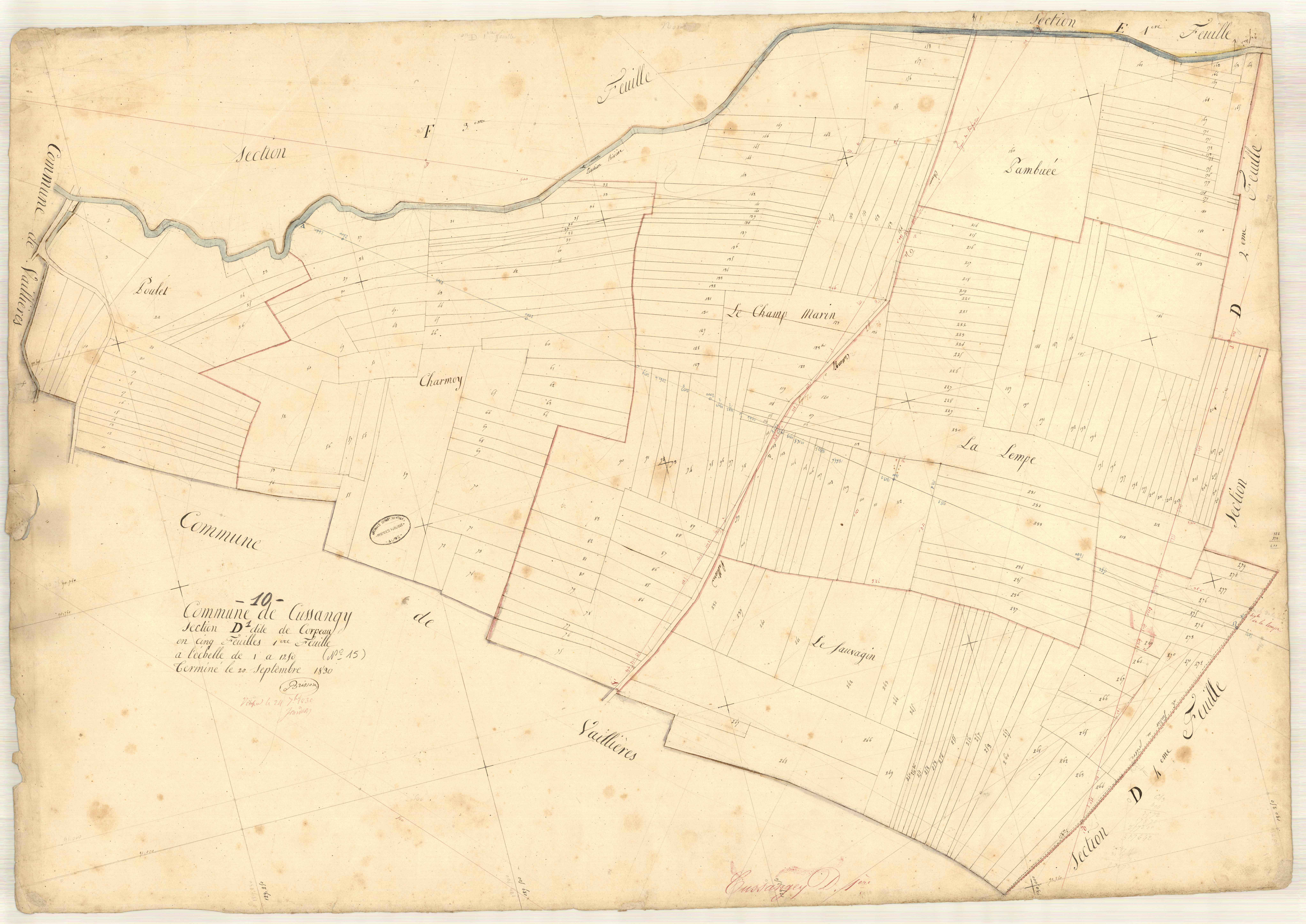 Cussangy, section D dite de corpeau, feuille n° 1