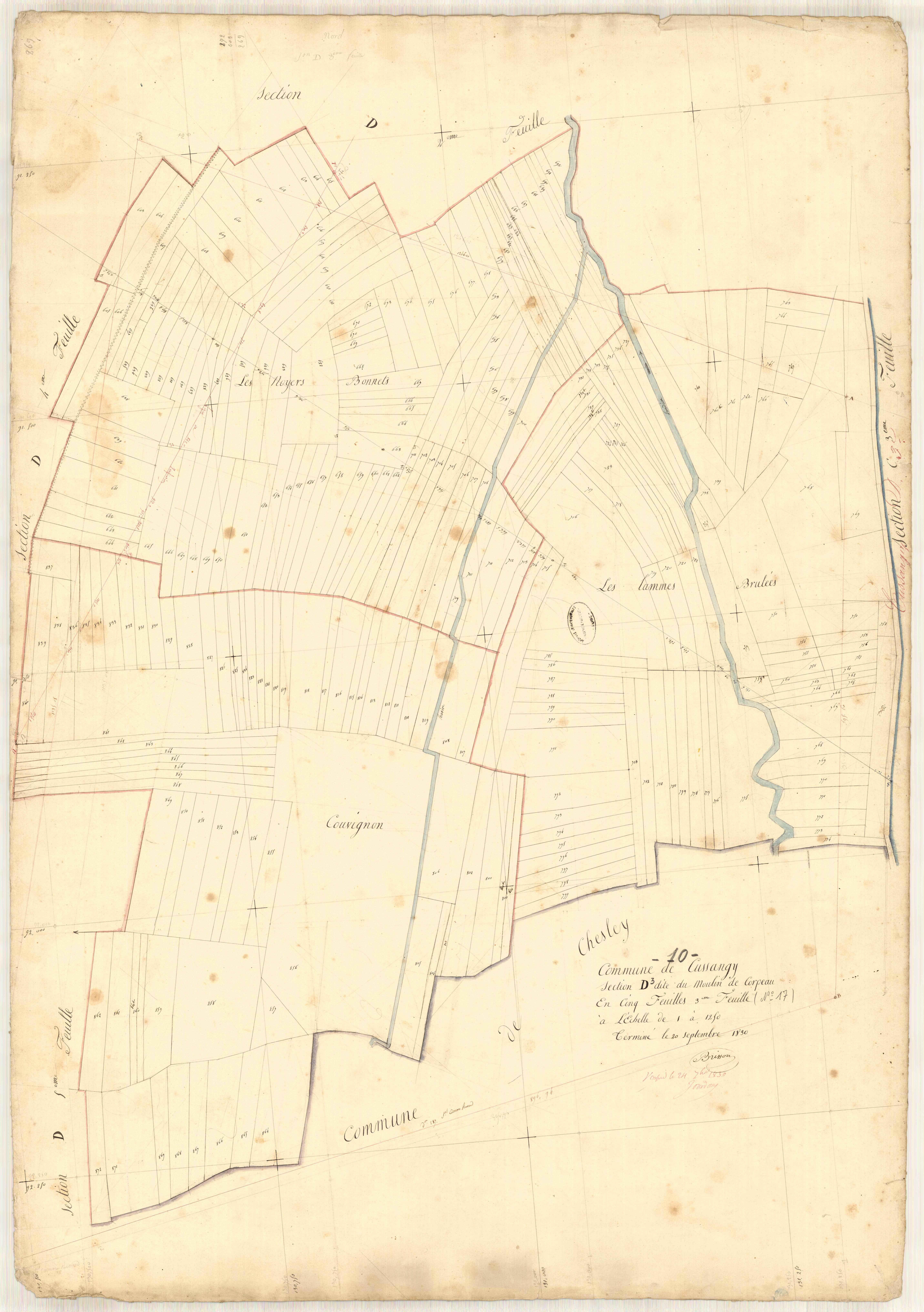 Cussangy, section D dite du Moulin de Corpeau, feuille n° 3