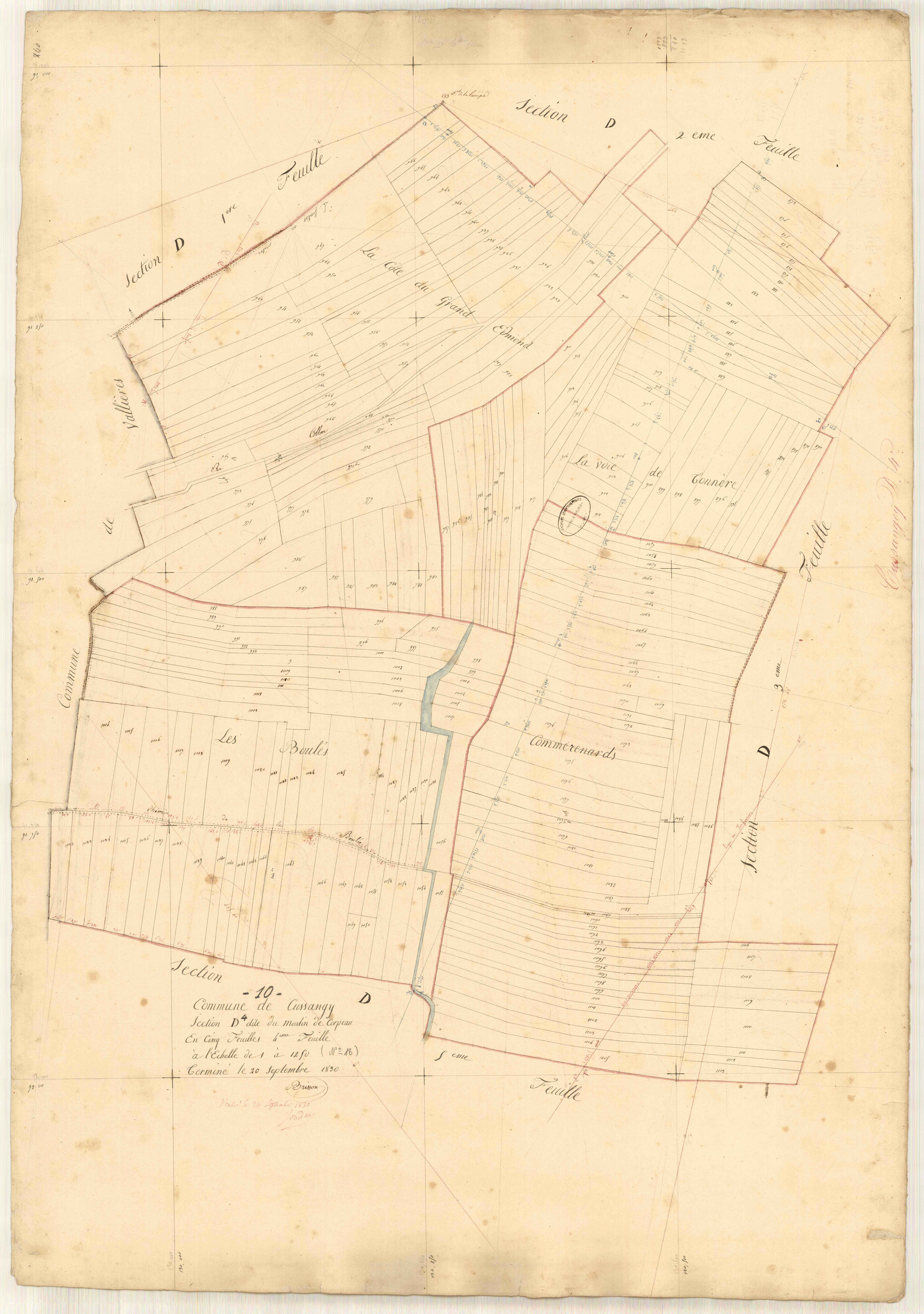Cussangy, section D dite du Moulin de Corpeau, feuille n° 4