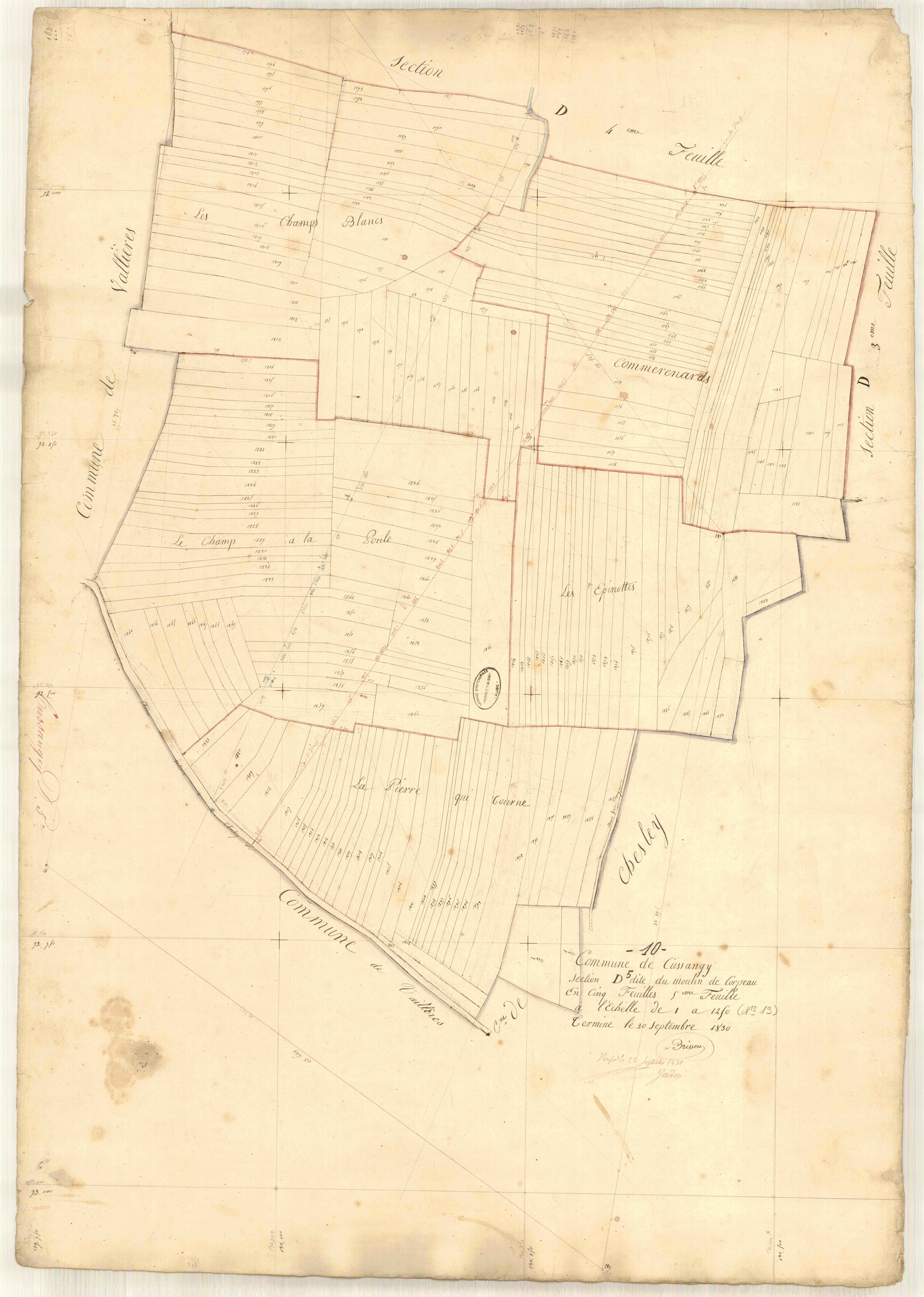 Cussangy, section D dite du Moulin de Corpeau, feuille n° 5