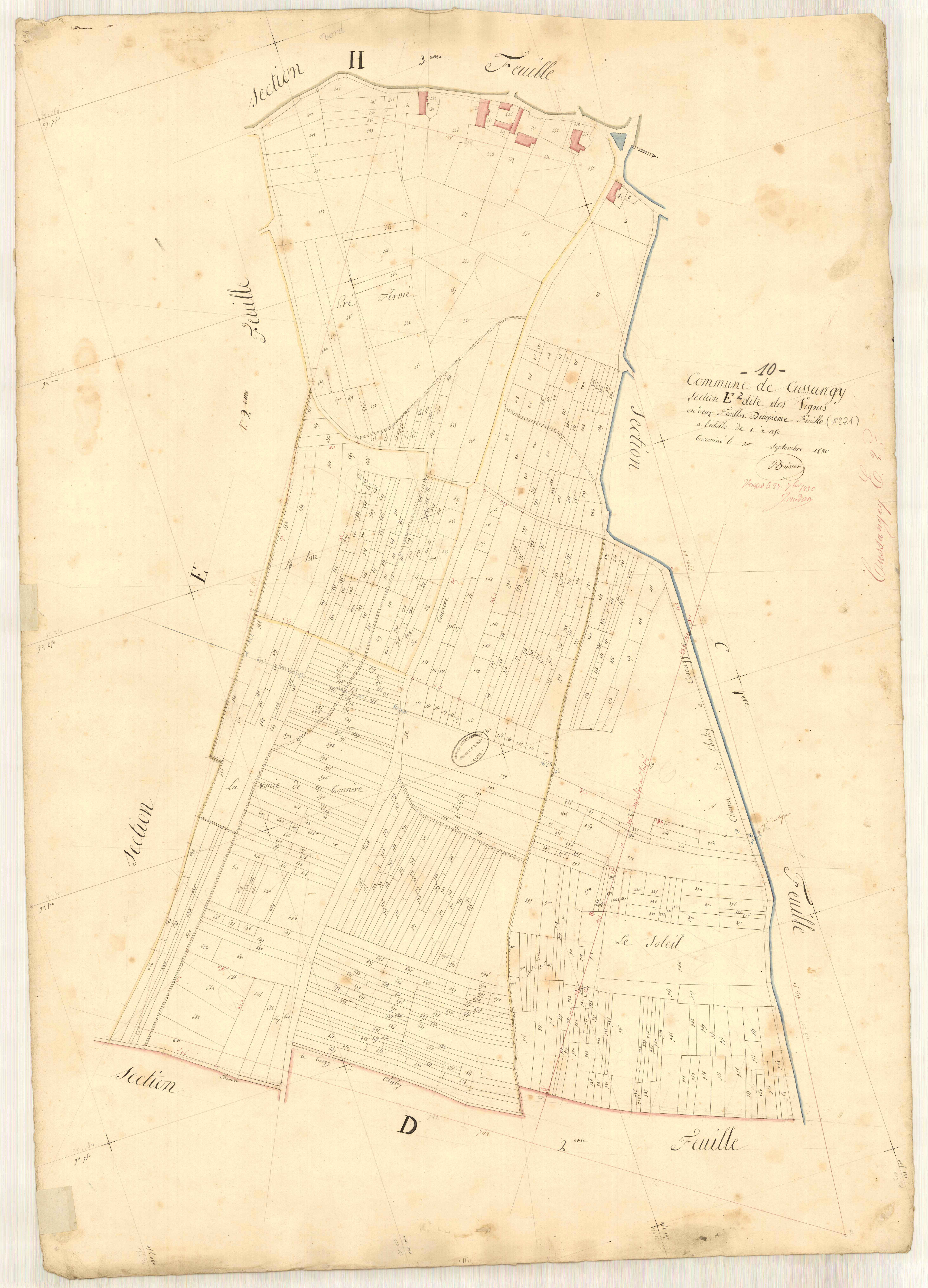 Cussangy, section E dite des vignes, feuille n° 2