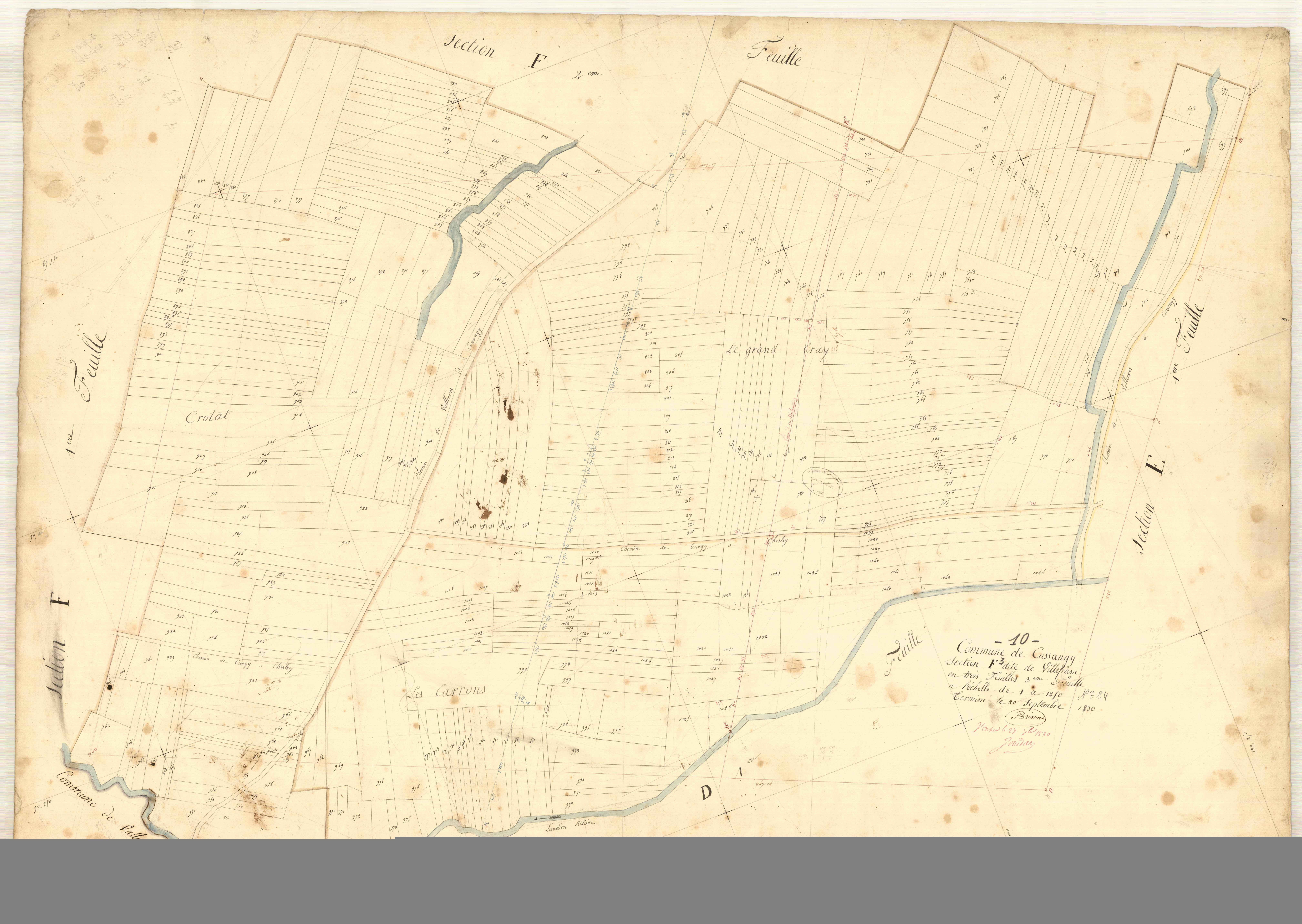 Cussangy, section F dite de Villefranc, feuille n° 3