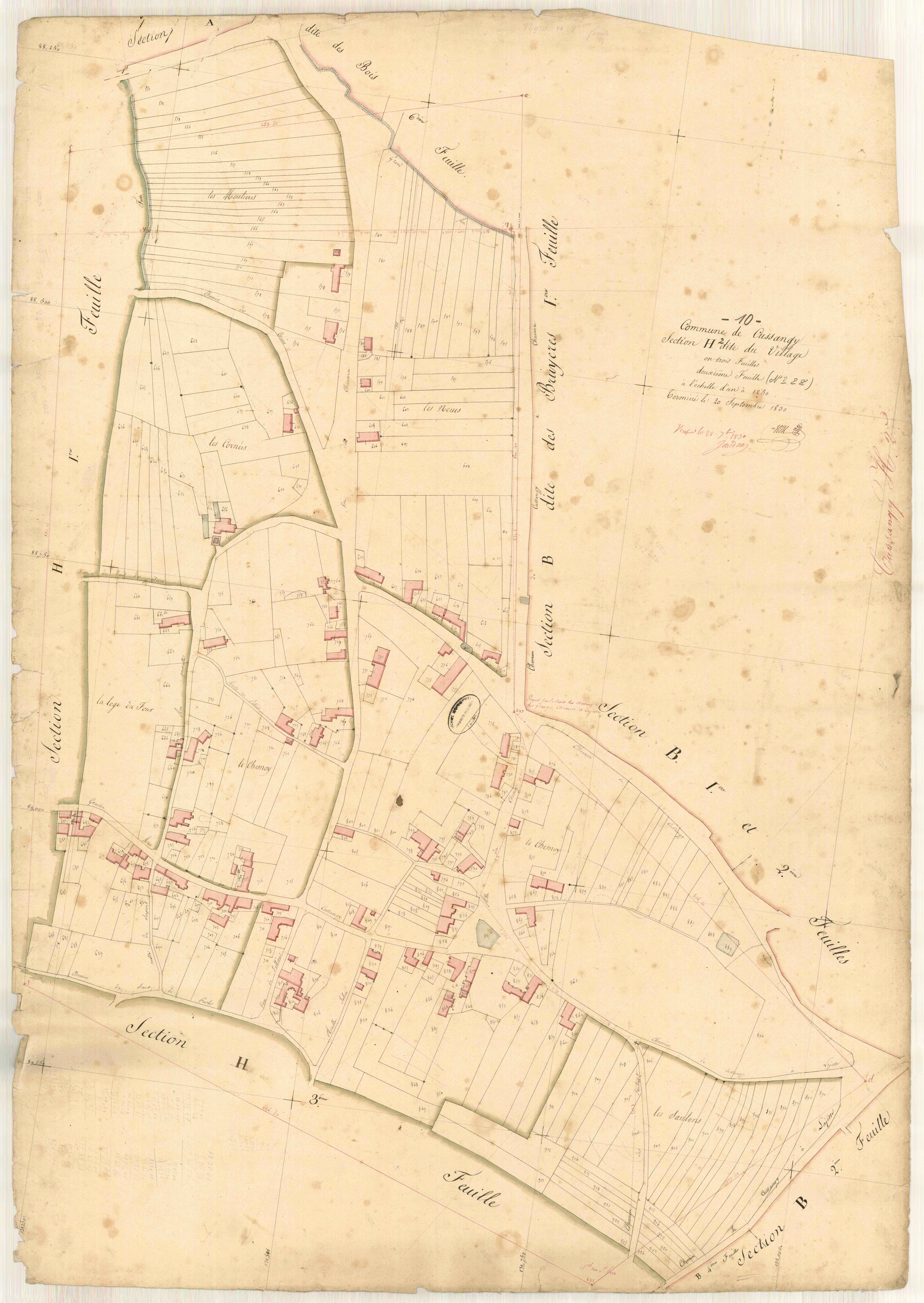 Cussangy, section H dite du village, feuille n° 2