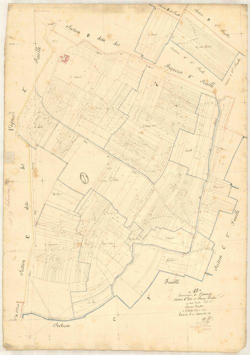 Cussangy, section C dite de champs merlin, feuille n° 1