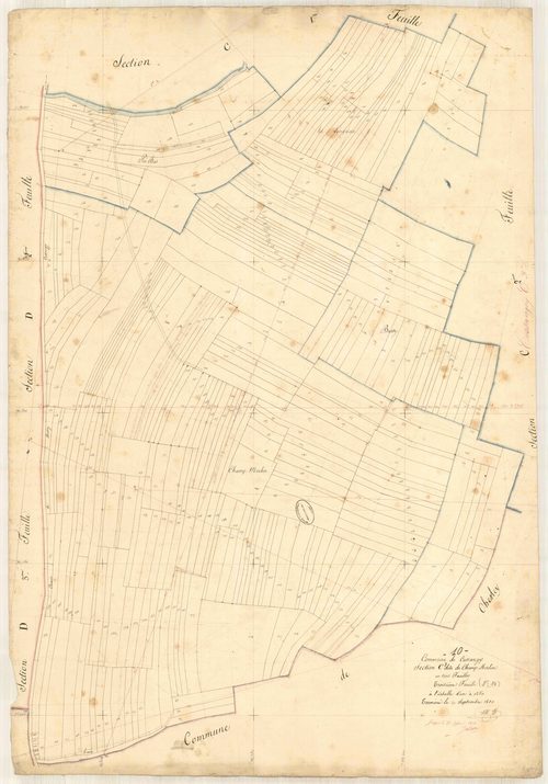Cussangy, section C dite de champs merlin, feuille n° 3