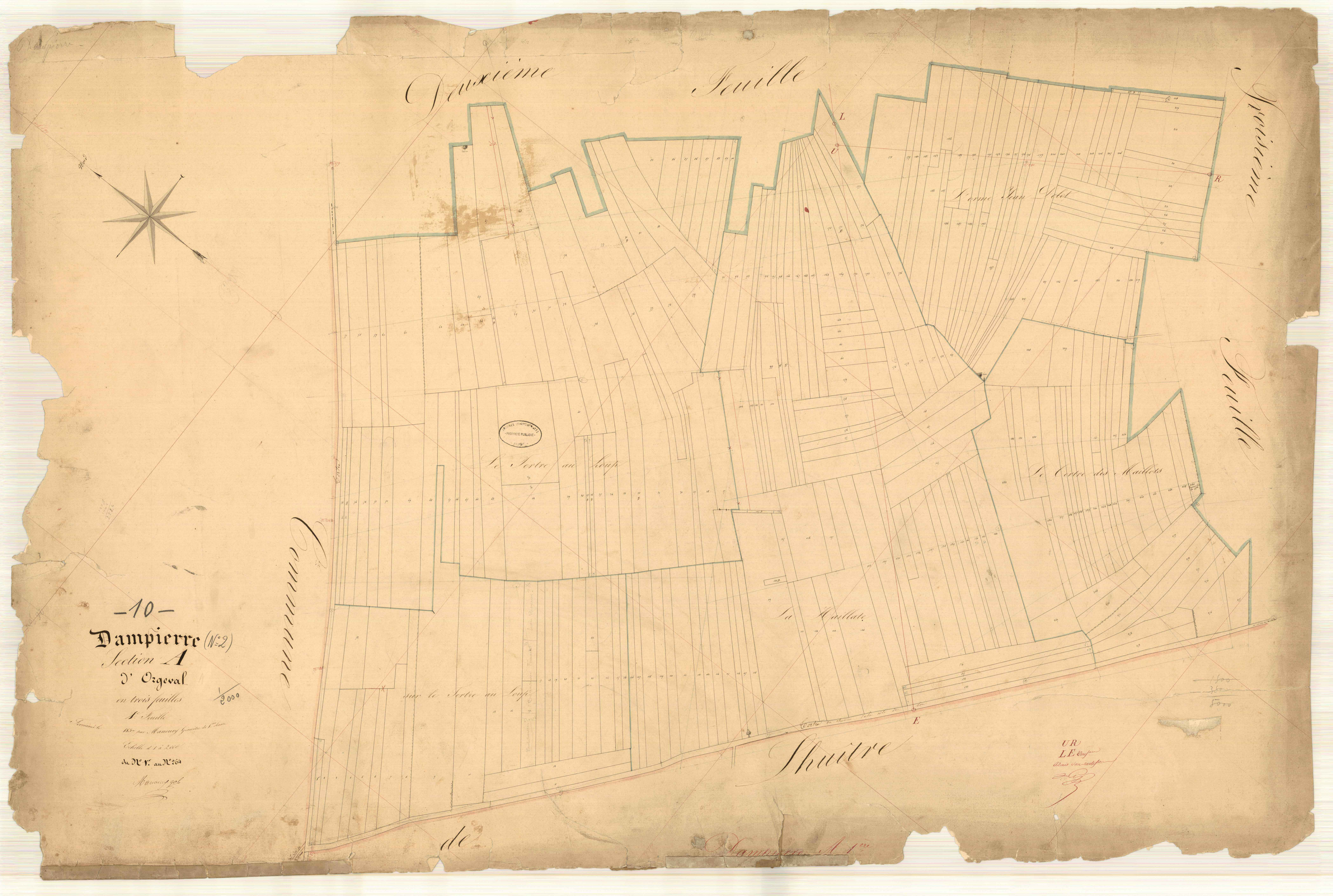 Dampierre, section A dite d'orgeval, feuille n° 1, parcelles n° 1-264