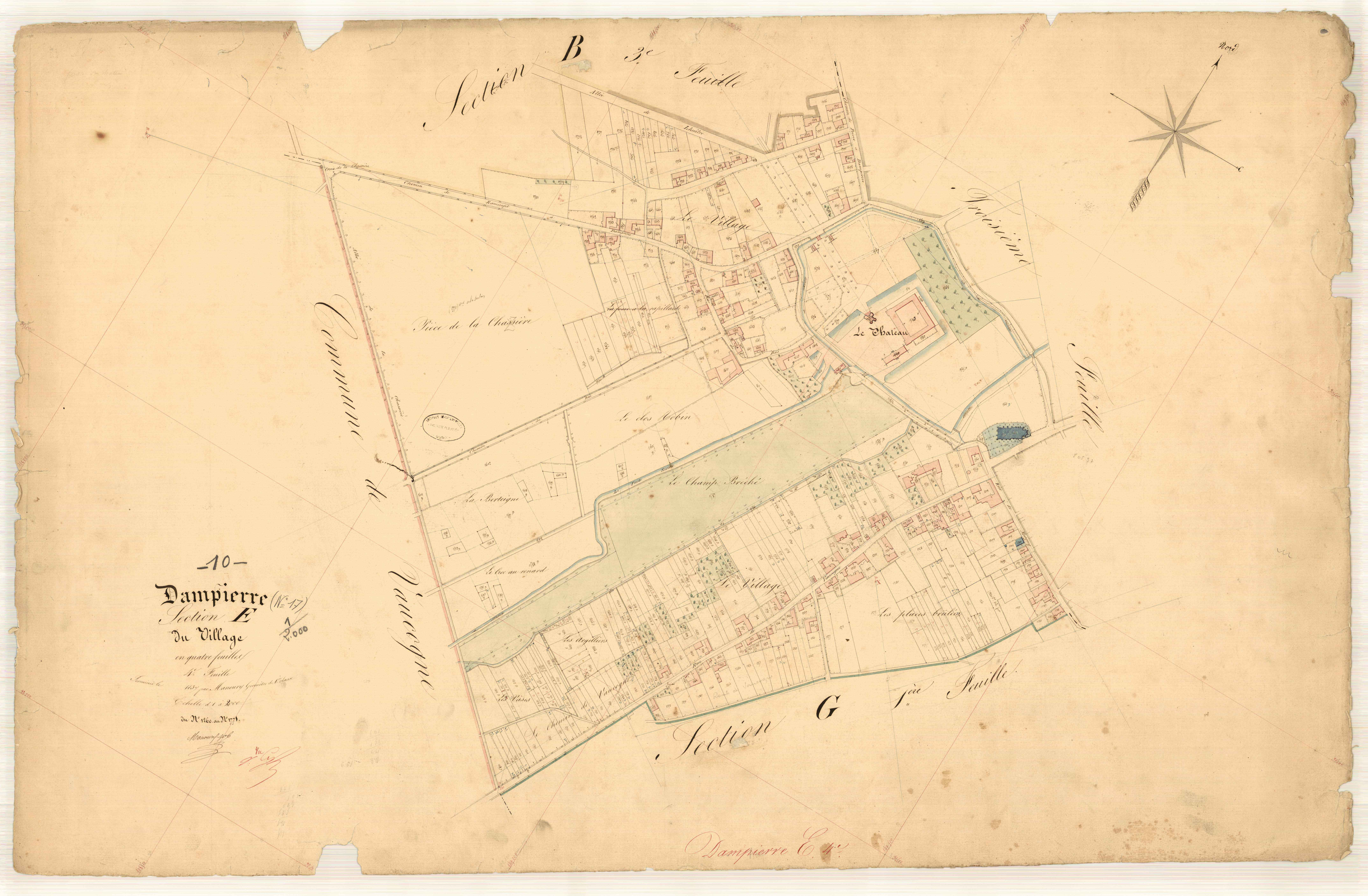 Dampierre, section E dite du village, feuille n° 4, parcelles n° 1260-1771