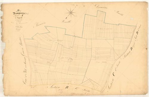 Dampierre, section A dite d'orgeval, feuille n° 3, parcelles n° 485-736