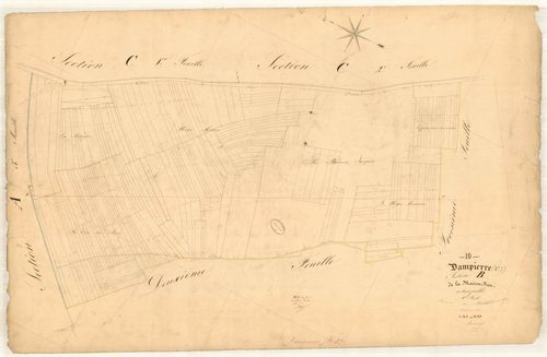 Dampierre, section B dite la maison Dieu, feuille n° 1, parcelles n° 1-214