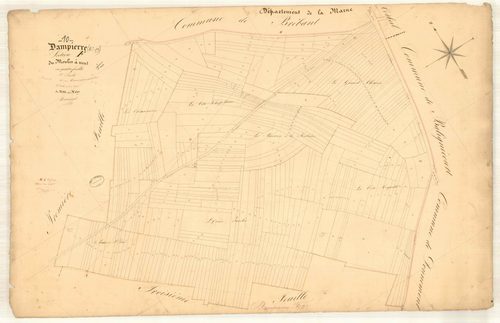 Dampierre, section F dite du moulin à vent, feuille n° 2, parcelles n° 331-647