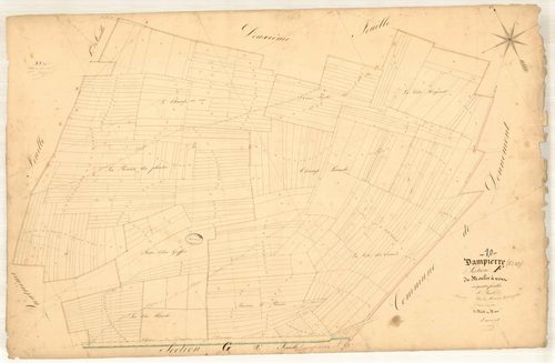 Dampierre, section F dite du moulin à vent, feuille n° 3, parcelles n° 648-1010