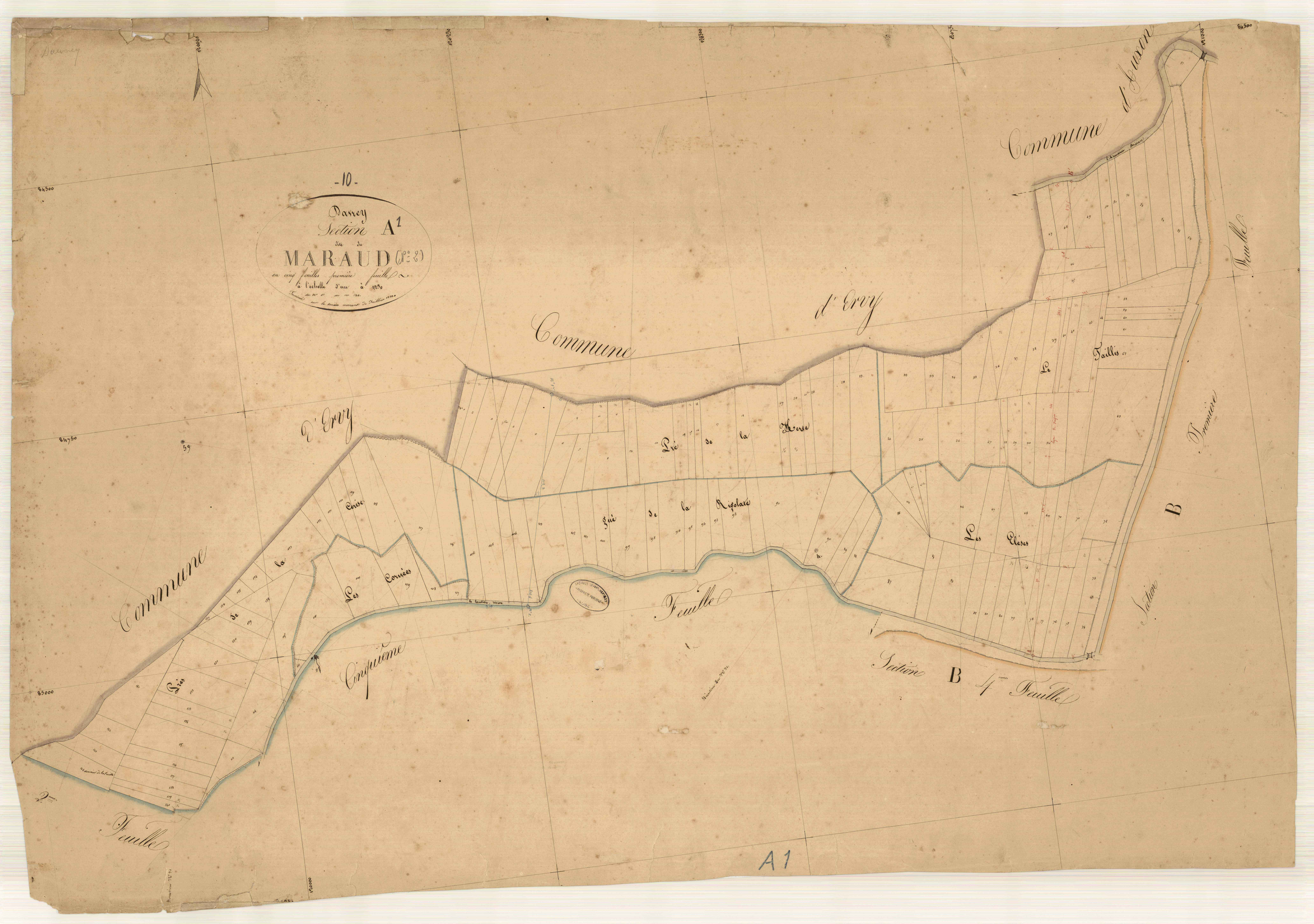 Davrey, section A dite de maraud, feuille n° 1, parcelles n° 1-144