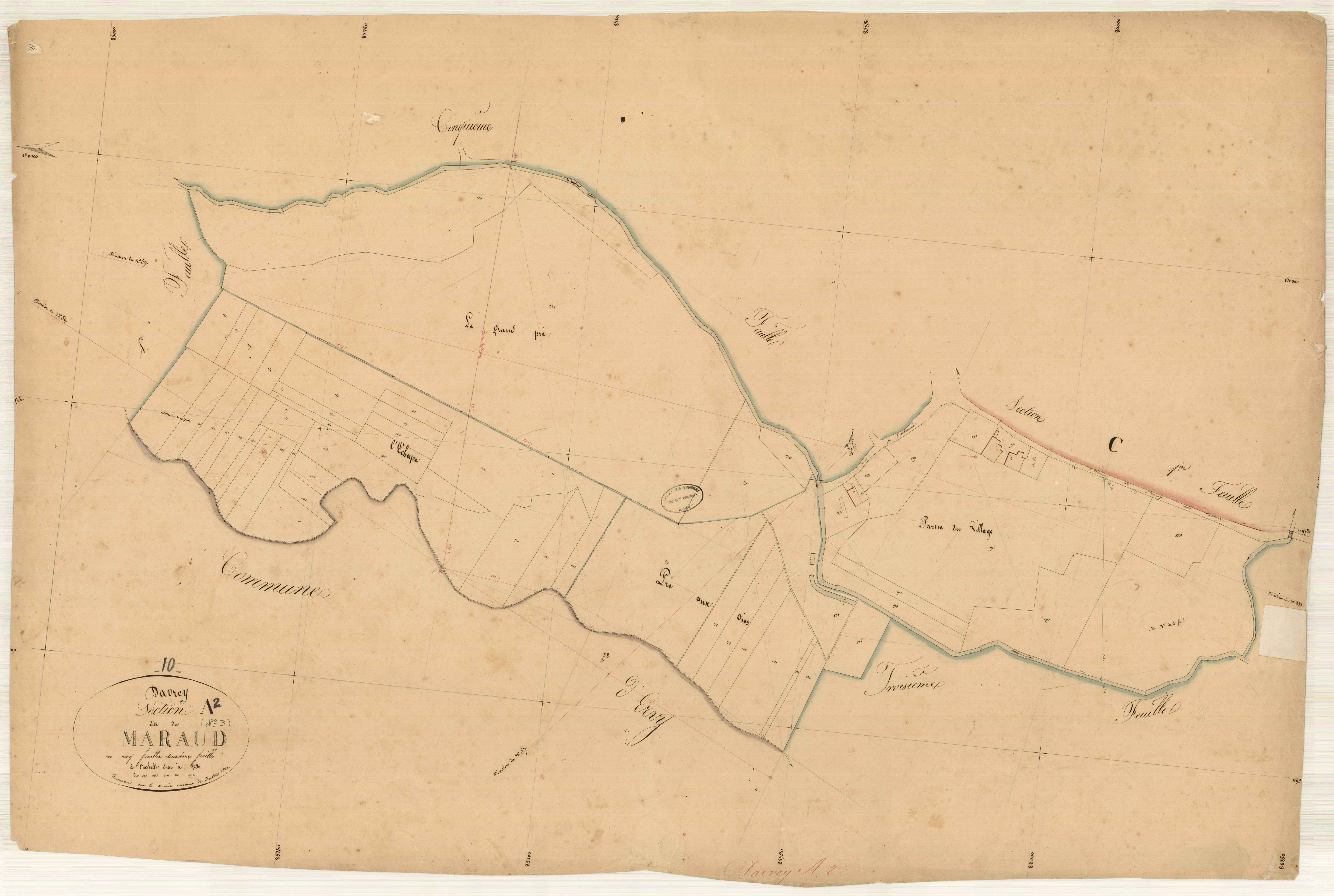 Davrey, section A dite de maraud, feuille n° 2, parcelles n° 145-197