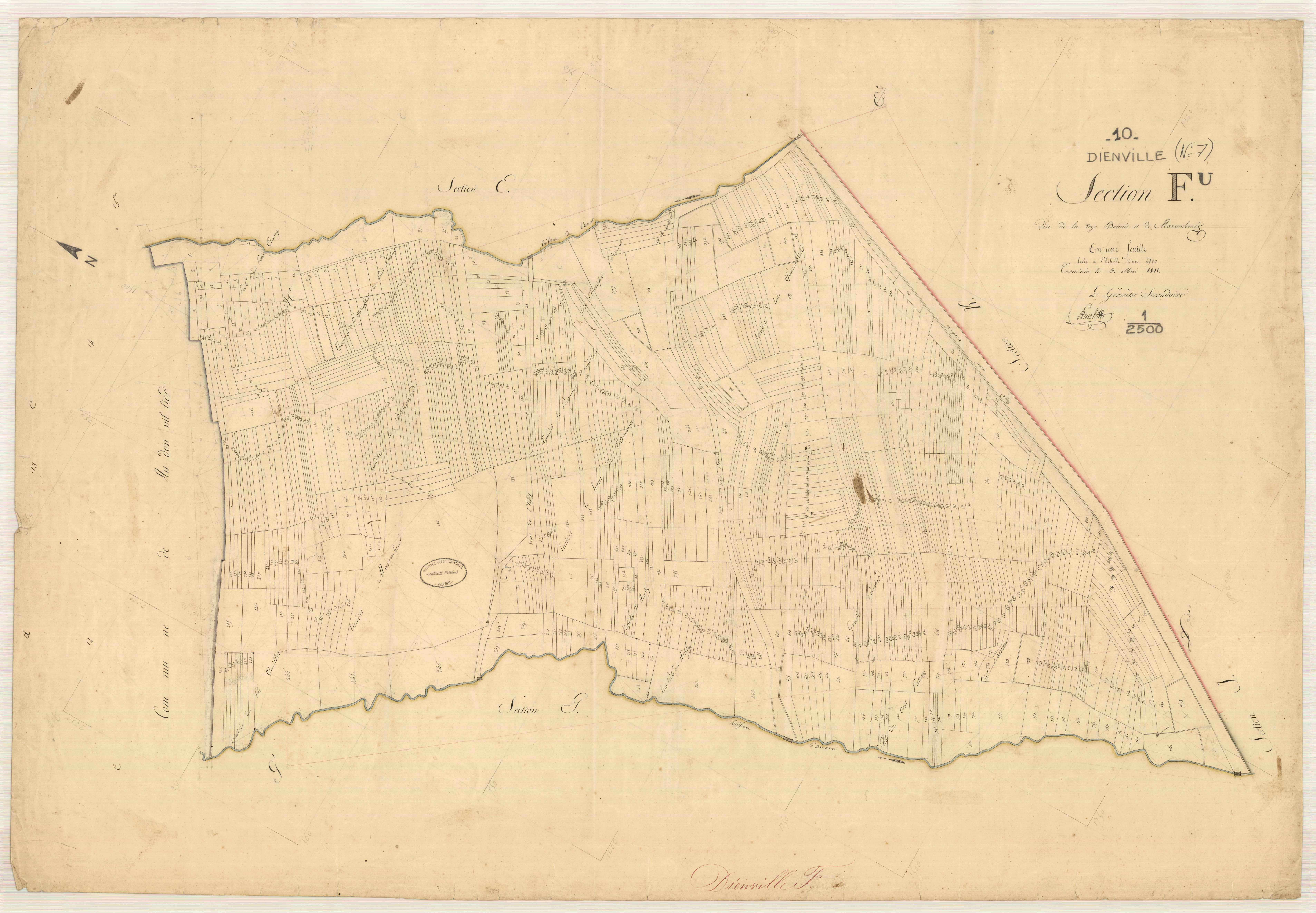 Dienville, section F dite de la voye bonnée et de marambourg