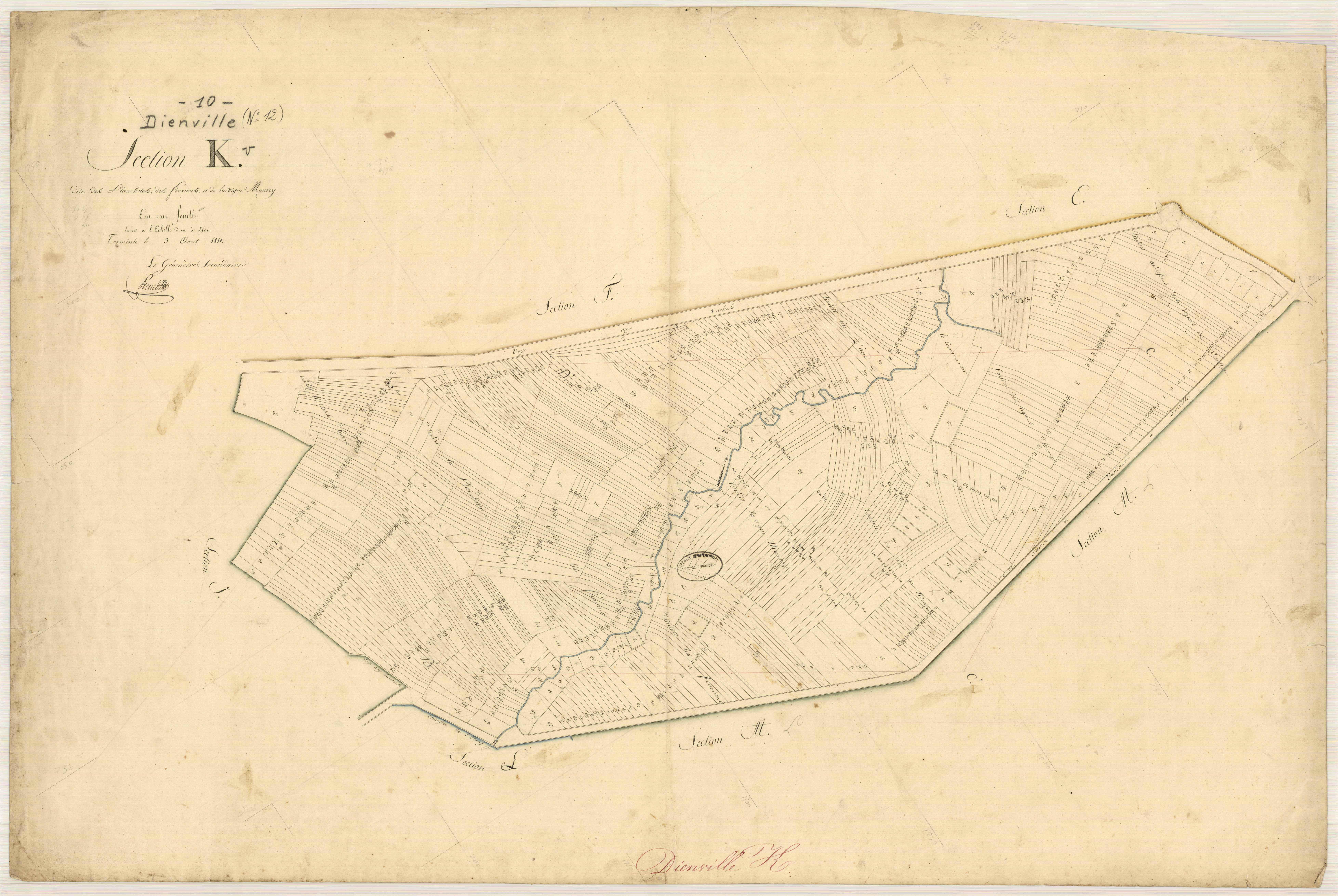 Dienville, section K dite des planches, des fourières et la vigne mauroy