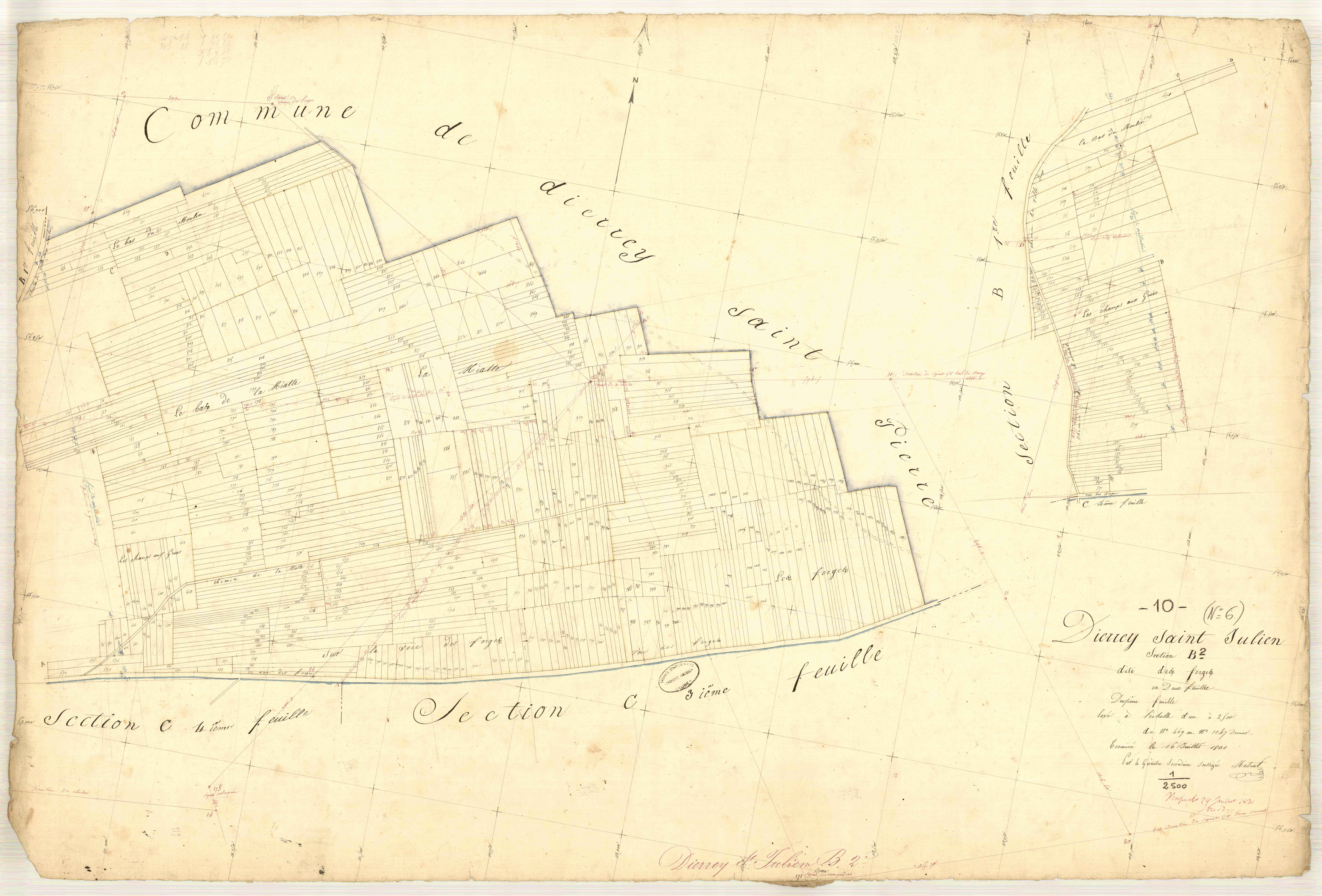 Dierrey-Saint-Julien, section B dite des forges, feuille n° 2, parcelles n° 469-1047