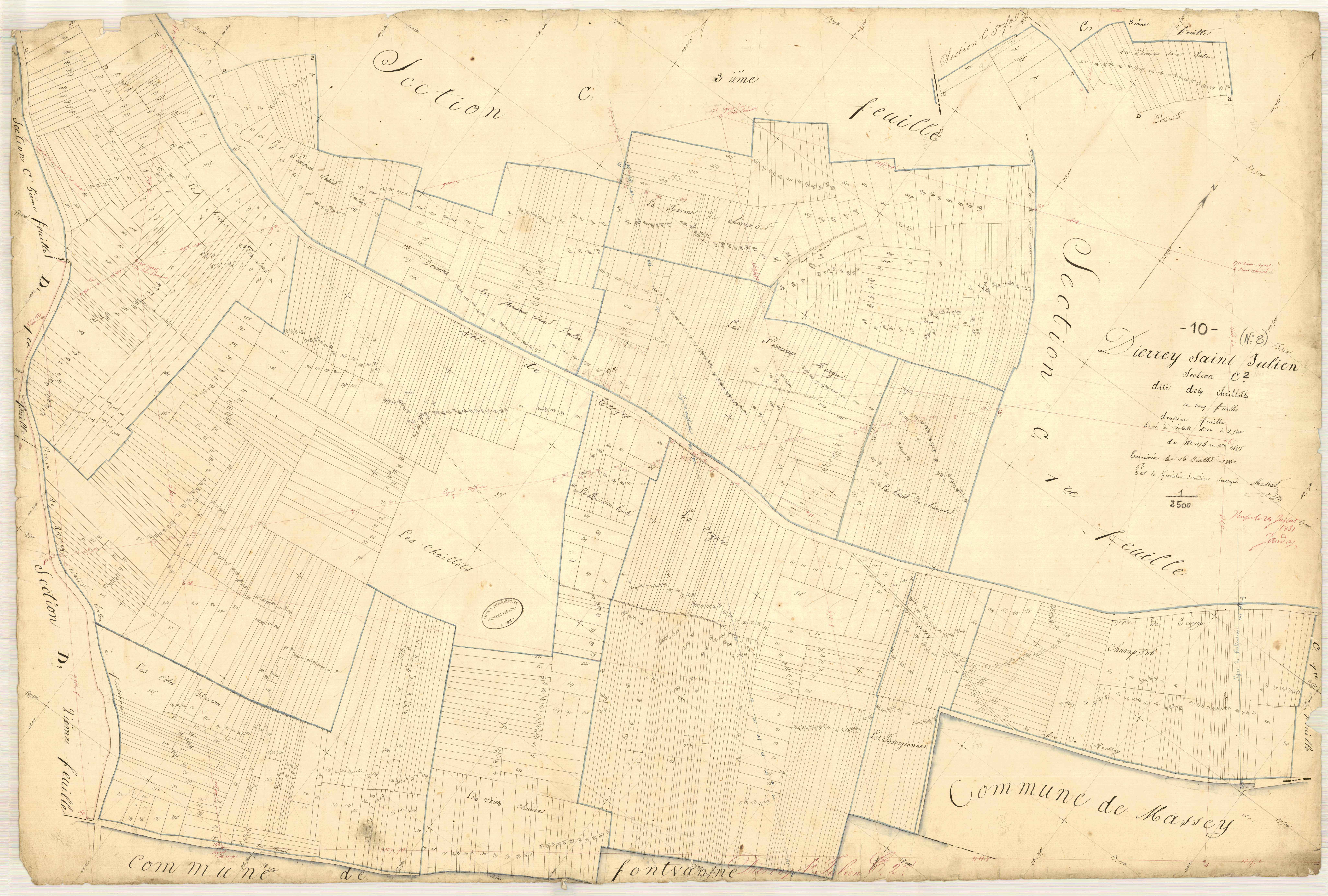 Dierrey-Saint-Julien, section C dite des chaillots, feuille n° 2, parcelles n° 374-1485