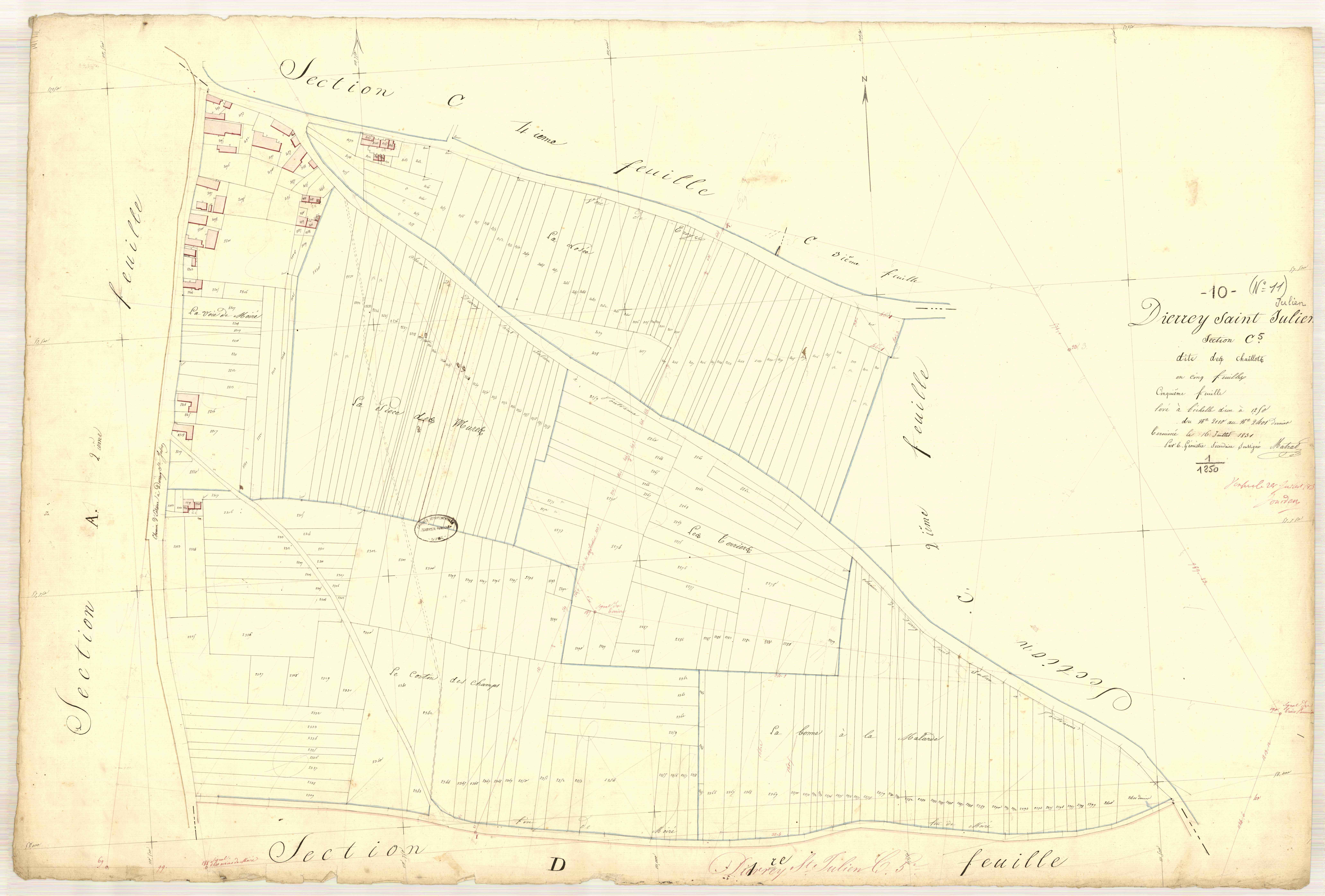 Dierrey-Saint-Julien, section C dite des chaillots, feuille n° 5, parcelles n° 2110-2401