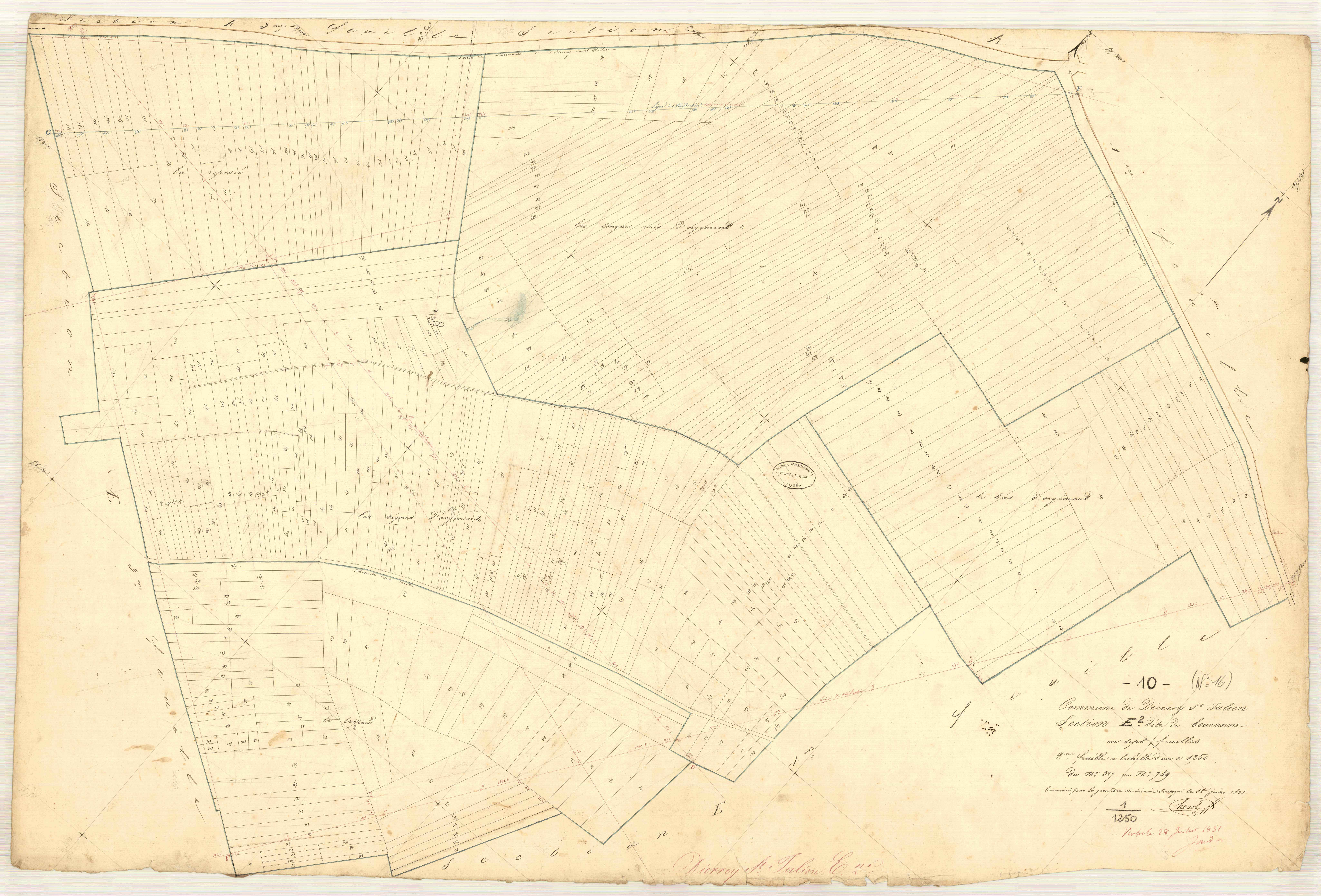 Dierrey-Saint-Julien, section E dite de Bouzanne, feuille n° 2, parcelles n° 327-789