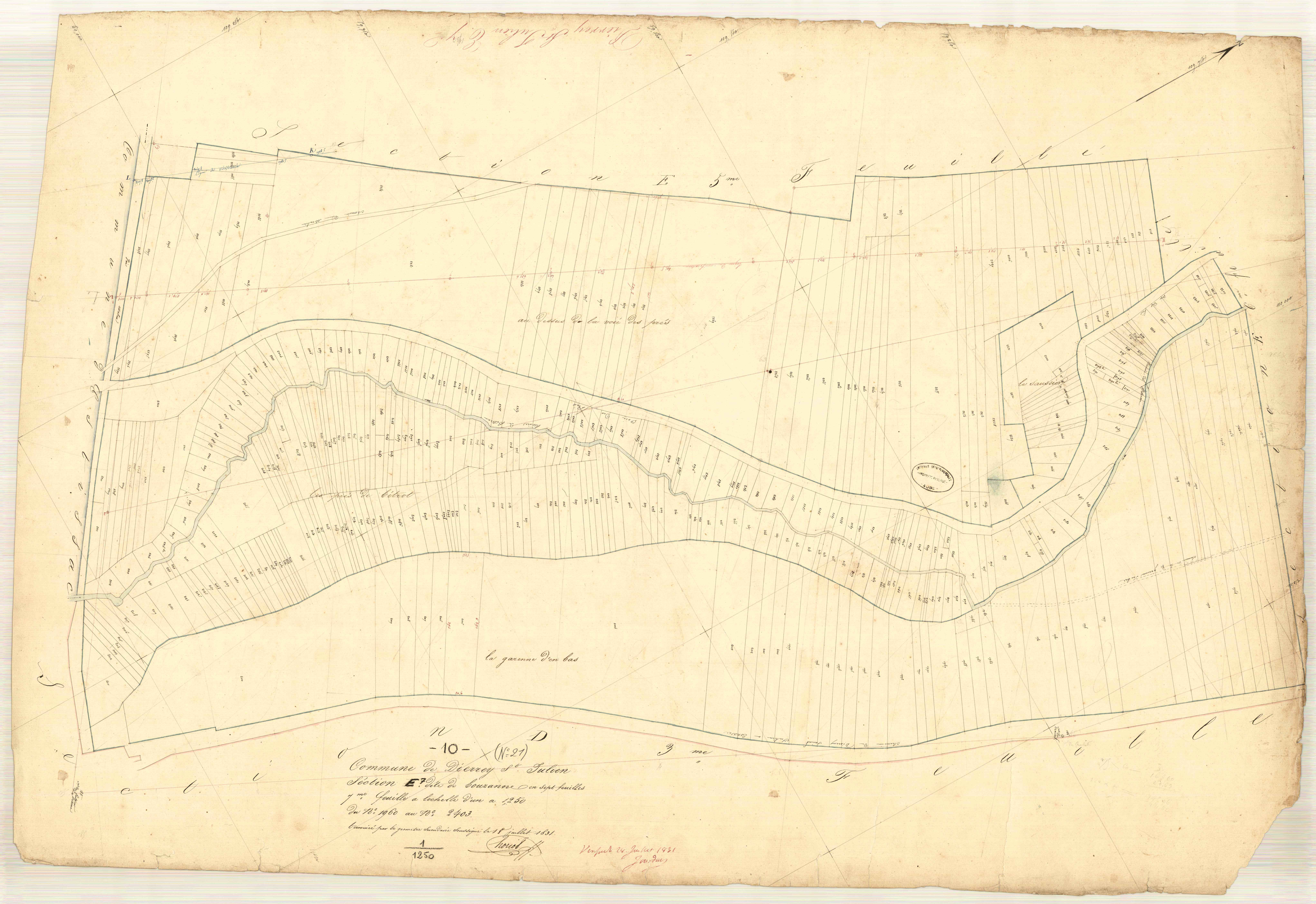 Dierrey-Saint-Julien, section E dite de Bouzanne, feuille n° 7, parcelles n° 1960-2403