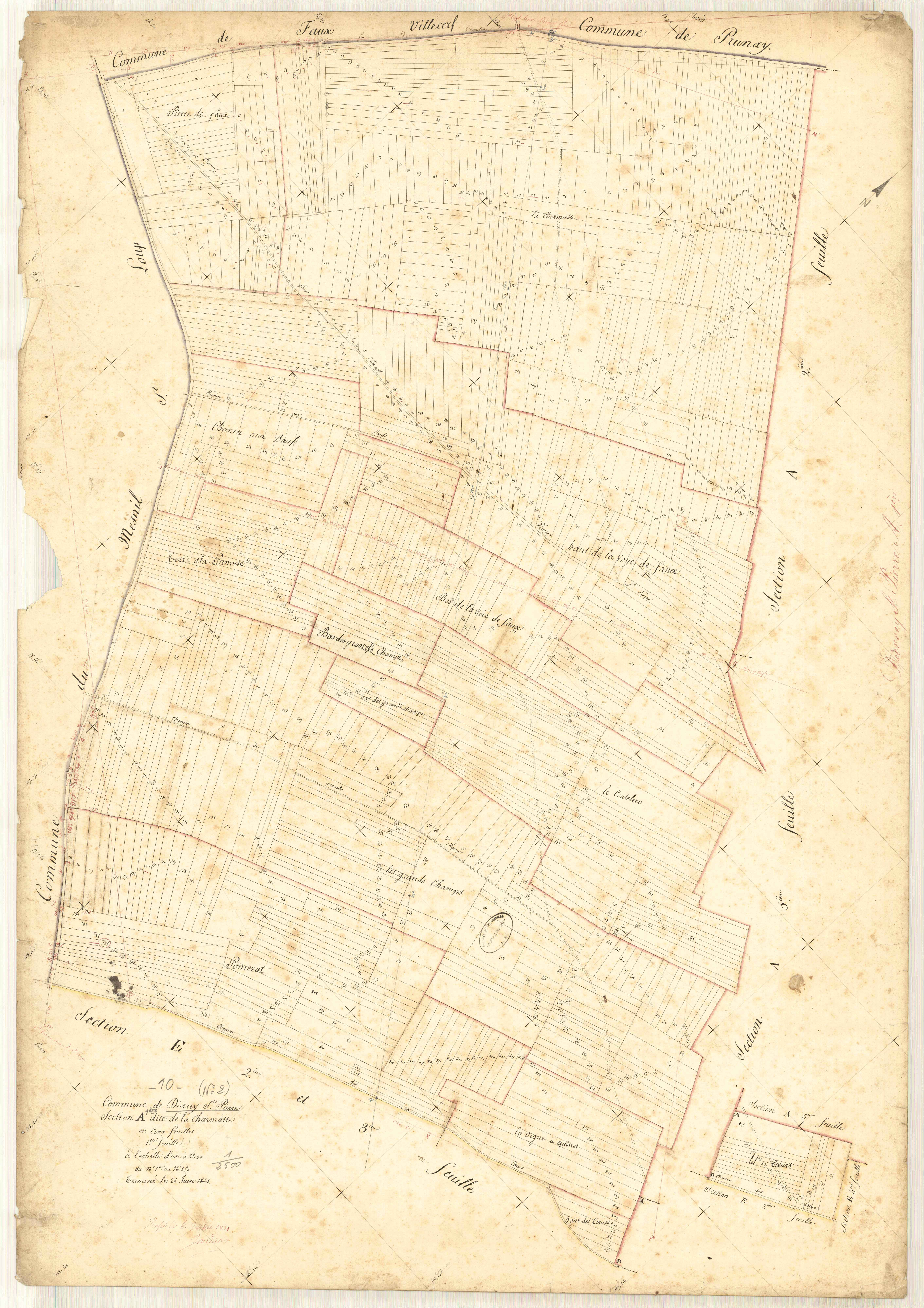 Dierrey-Saint-Pierre, section A dite de la charmatte, feuille n° 1, parcelles n° 1-859
