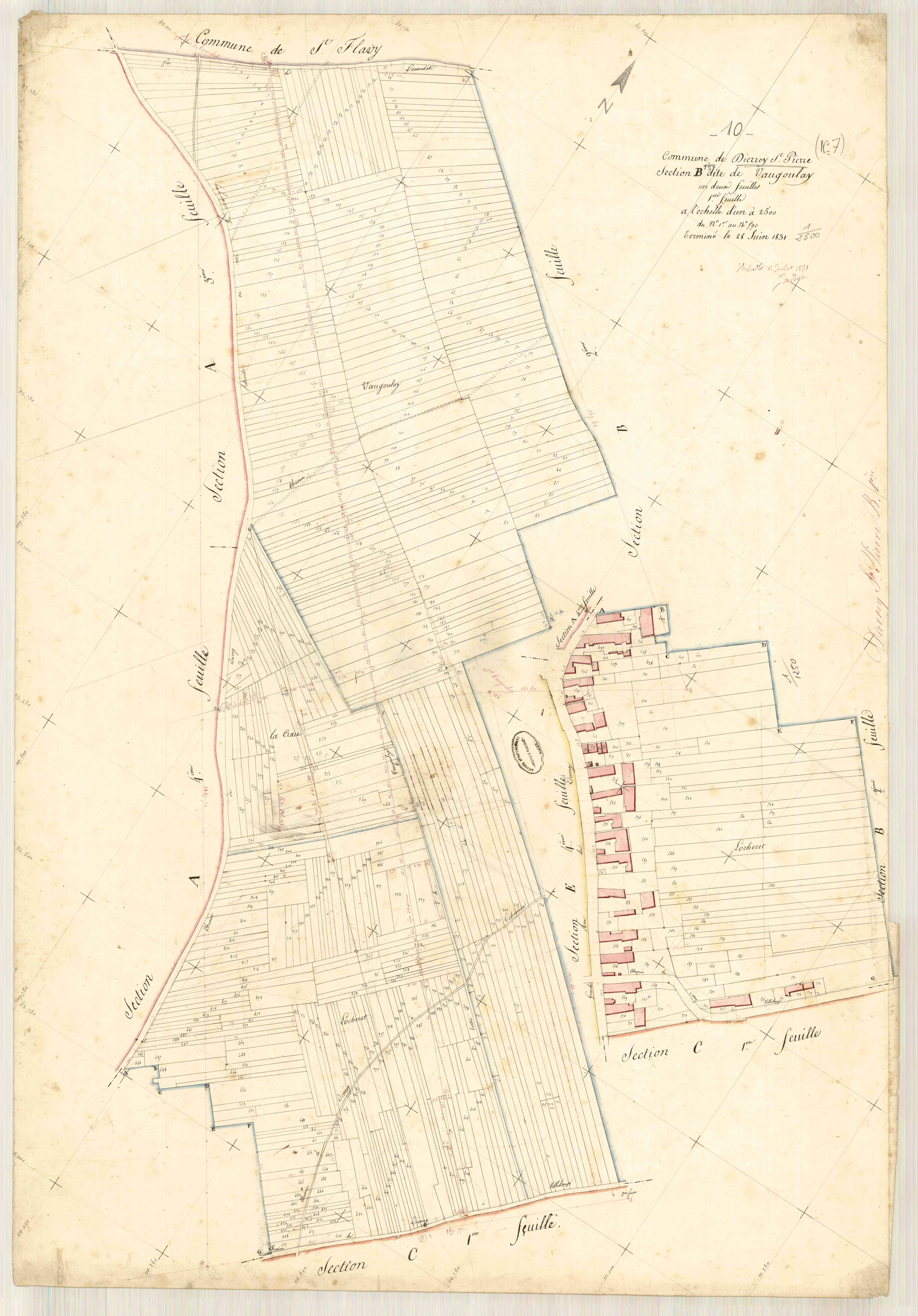 Dierrey-Saint-Pierre, section B dite de vaugoulay, feuille n° 1, parcelles n° 1-590