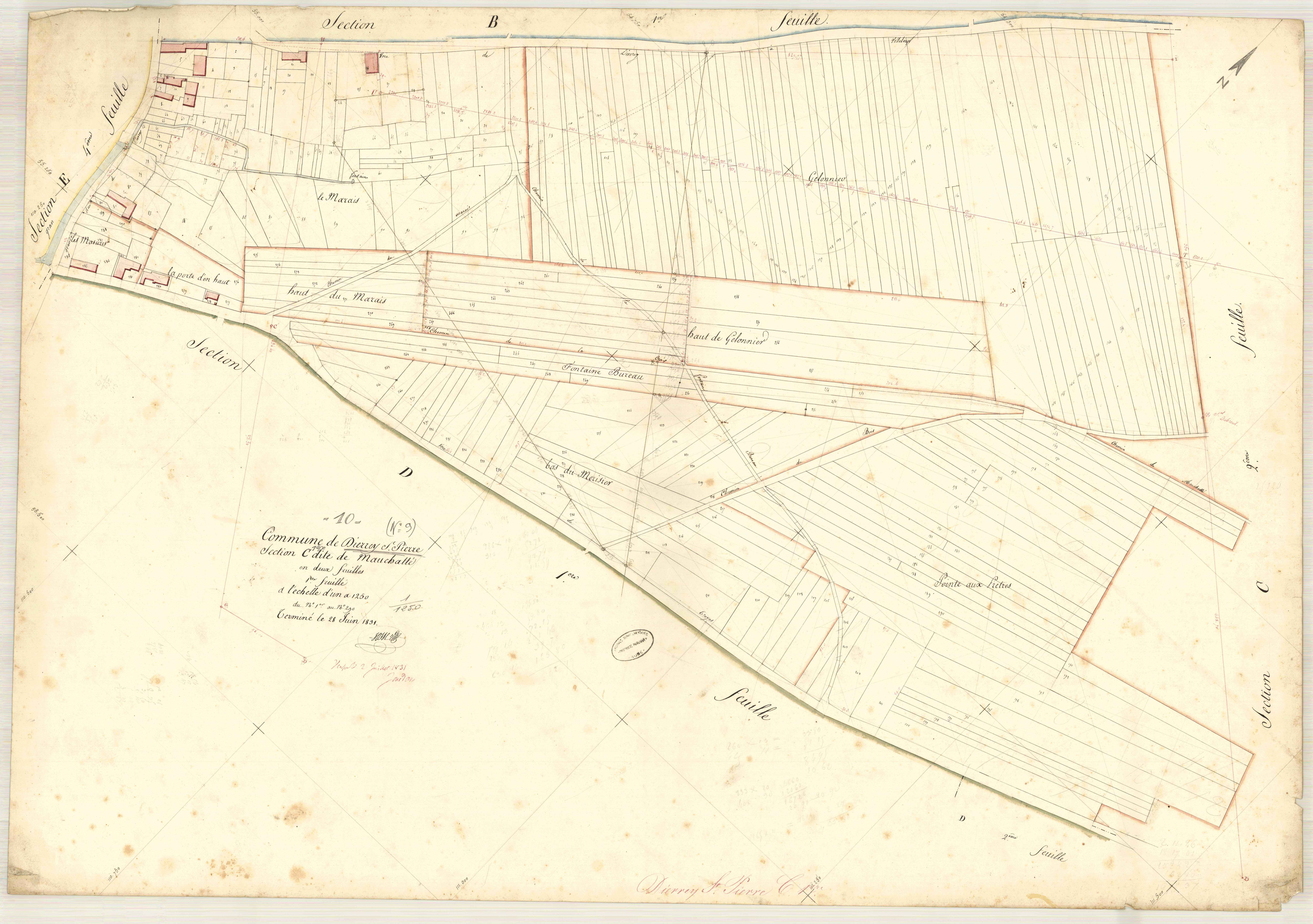 Dierrey-Saint-Pierre, section C dite de Mouchotte, feuille n° 1, parcelles n° 1-290