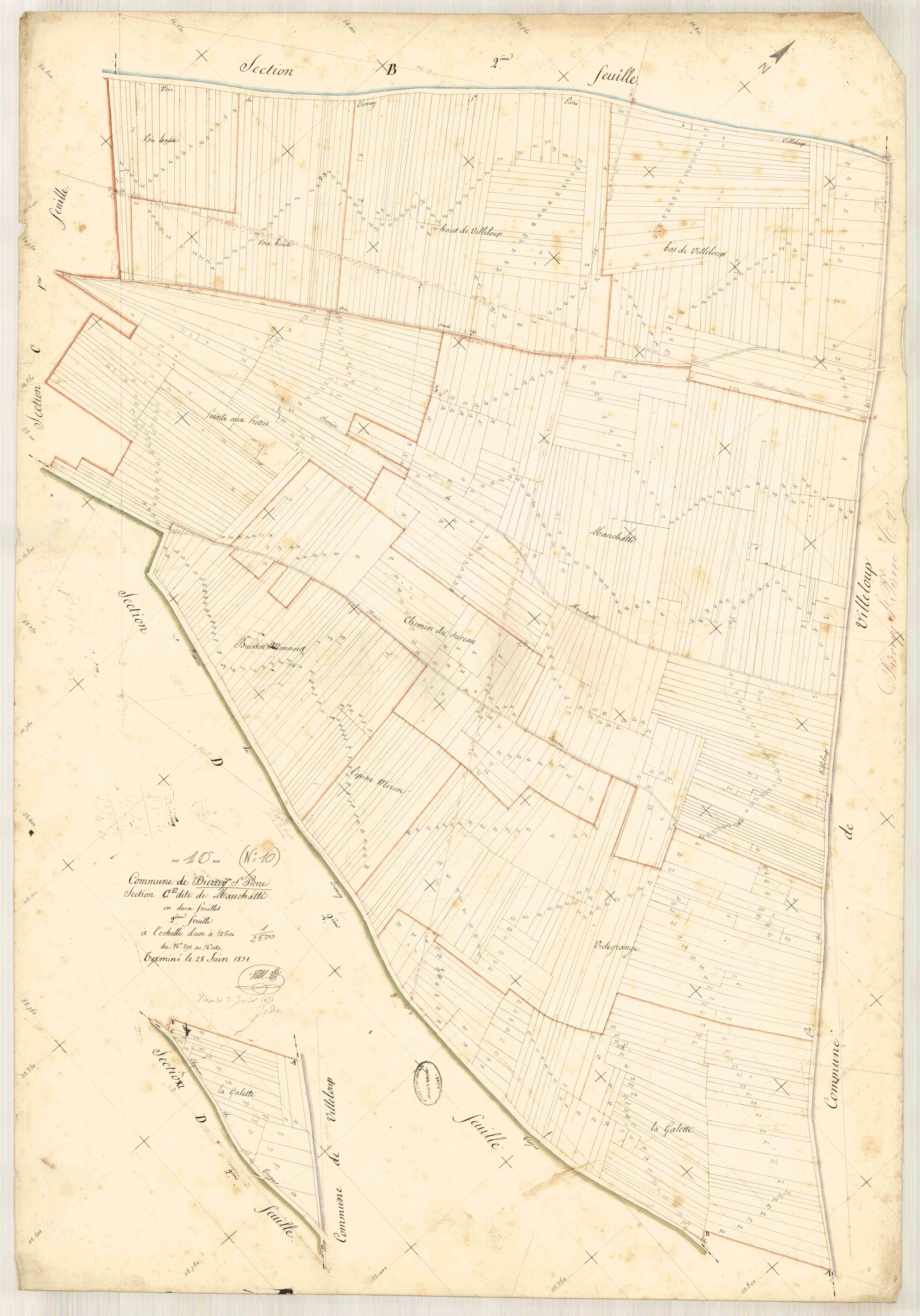 Dierrey-Saint-Pierre, section C dite de Mouchotte, feuille n° 2, parcelles n° 291-1080