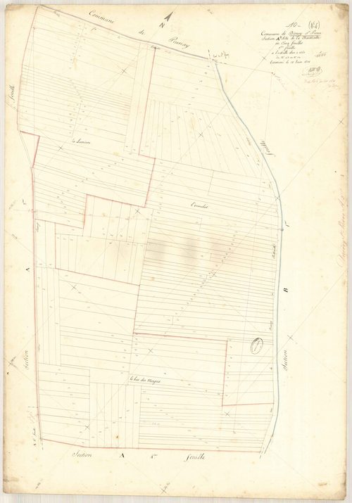 Dierrey-Saint-Pierre, section A dite de la charmatte, feuille n° 3, parcelles n° 1153-1340