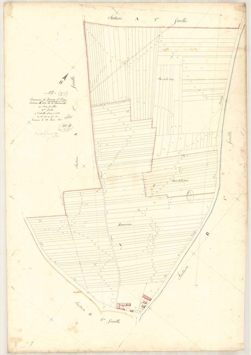 Dierrey-Saint-Pierre, section A dite de la charmatte, feuille n° 4, parcelles n° 1341-1550