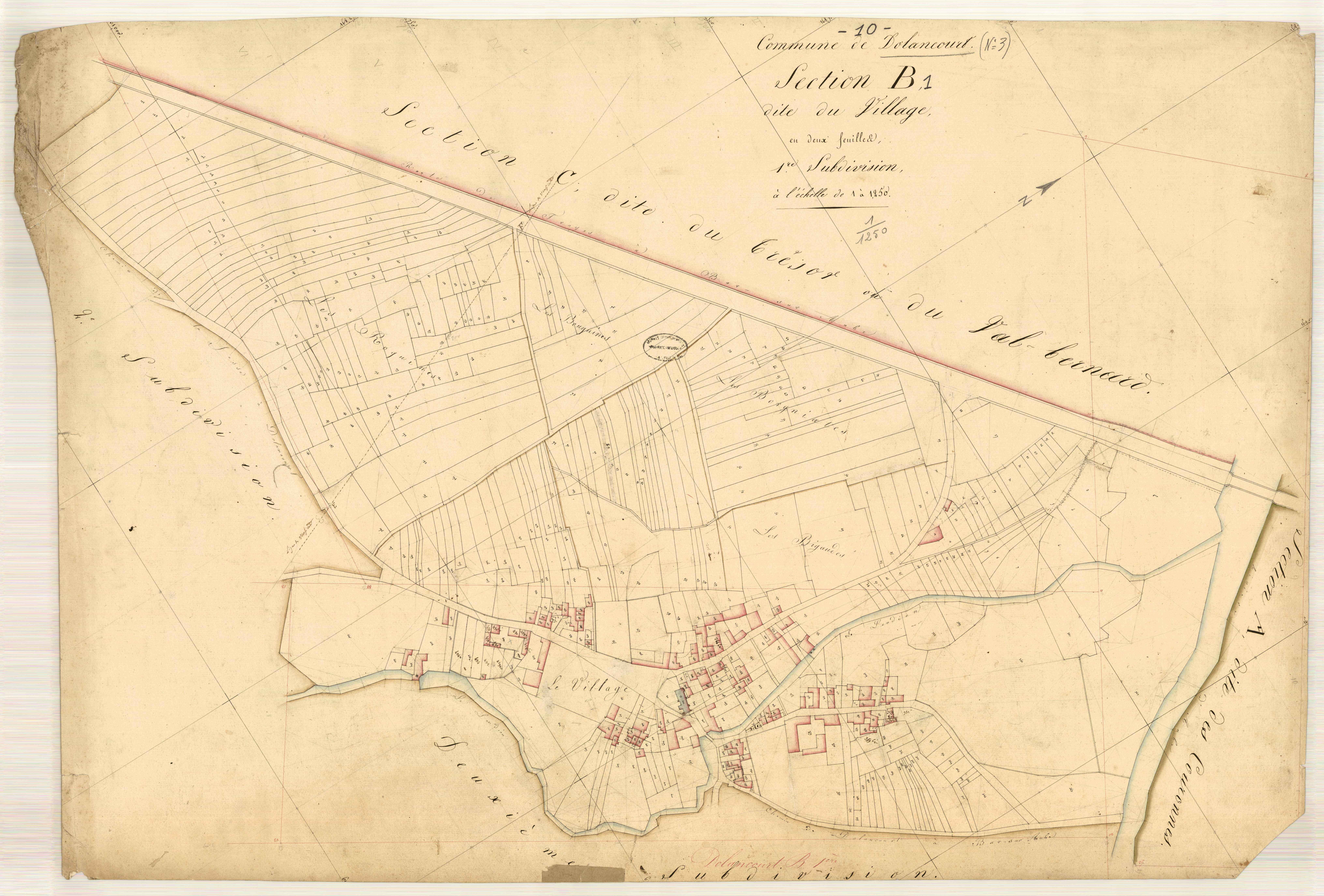Dolancourt, section B dite du village, feuille n° 1