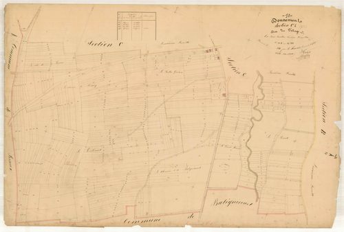 Donnement, section C dite du village, feuille n° 1, parcelles n° 1-443