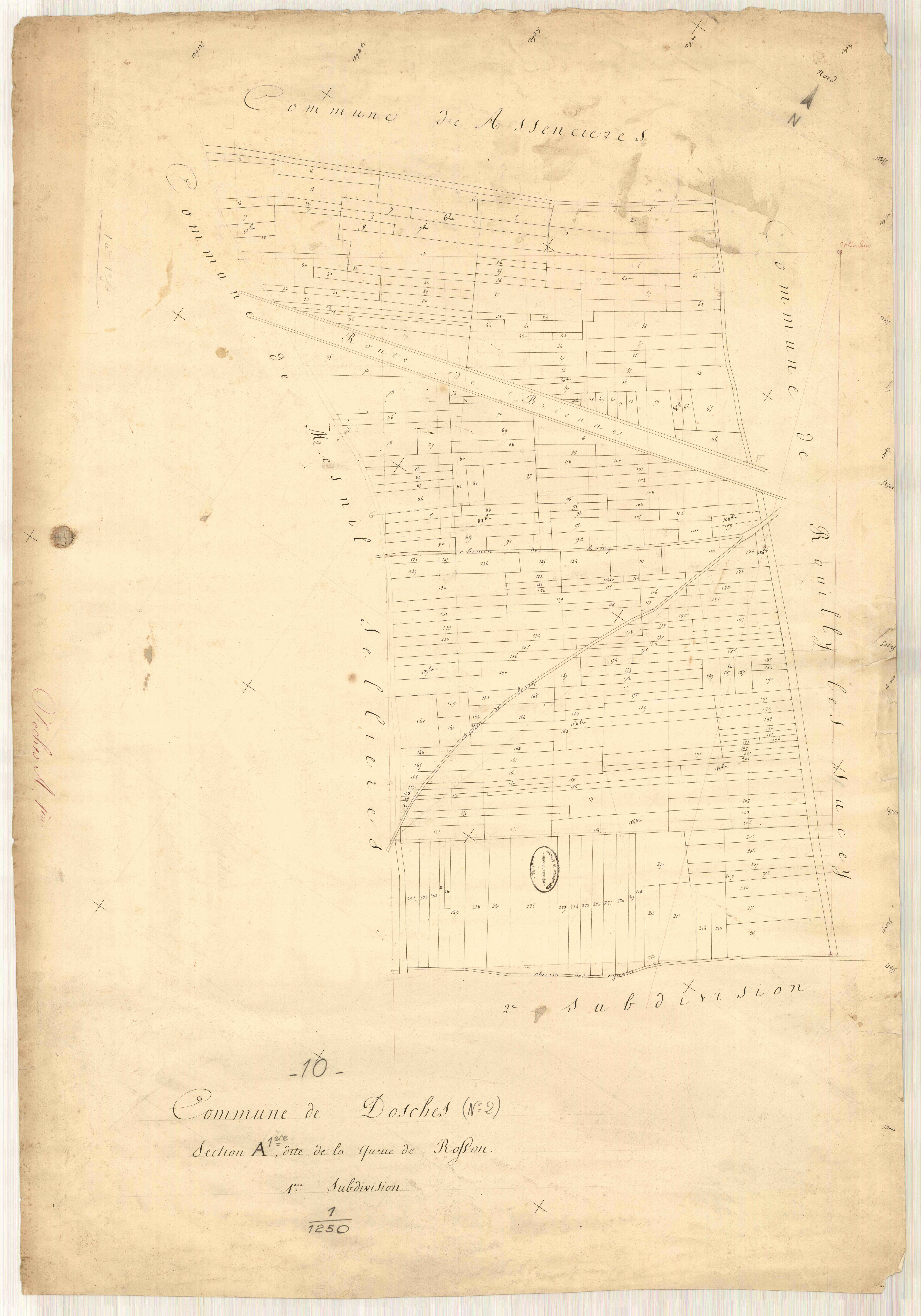 Dosches, section A dite de la queue de Rosson, feuille n° 1
