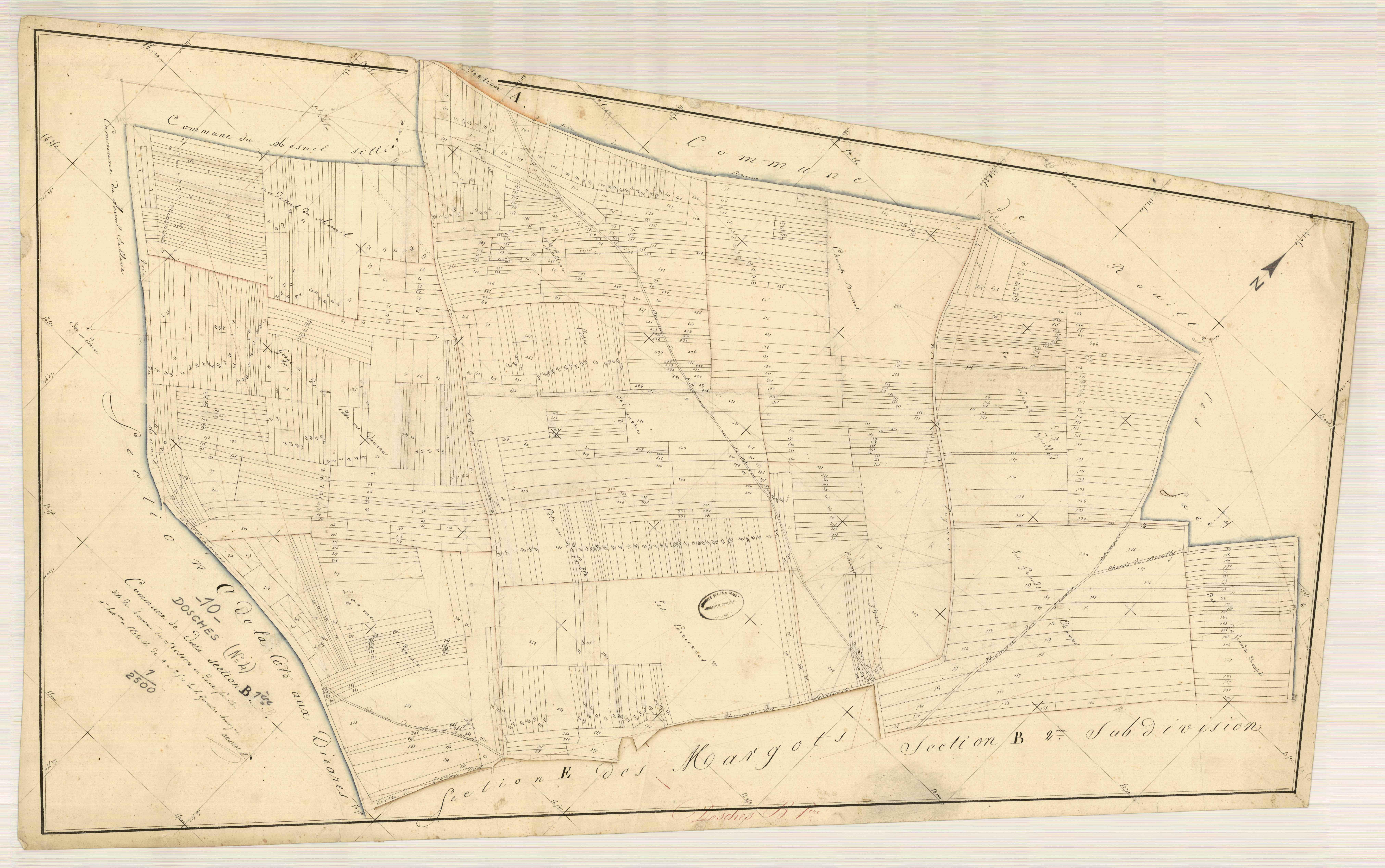 Dosches, section B dite du hameau de Rosson, feuille n° 1