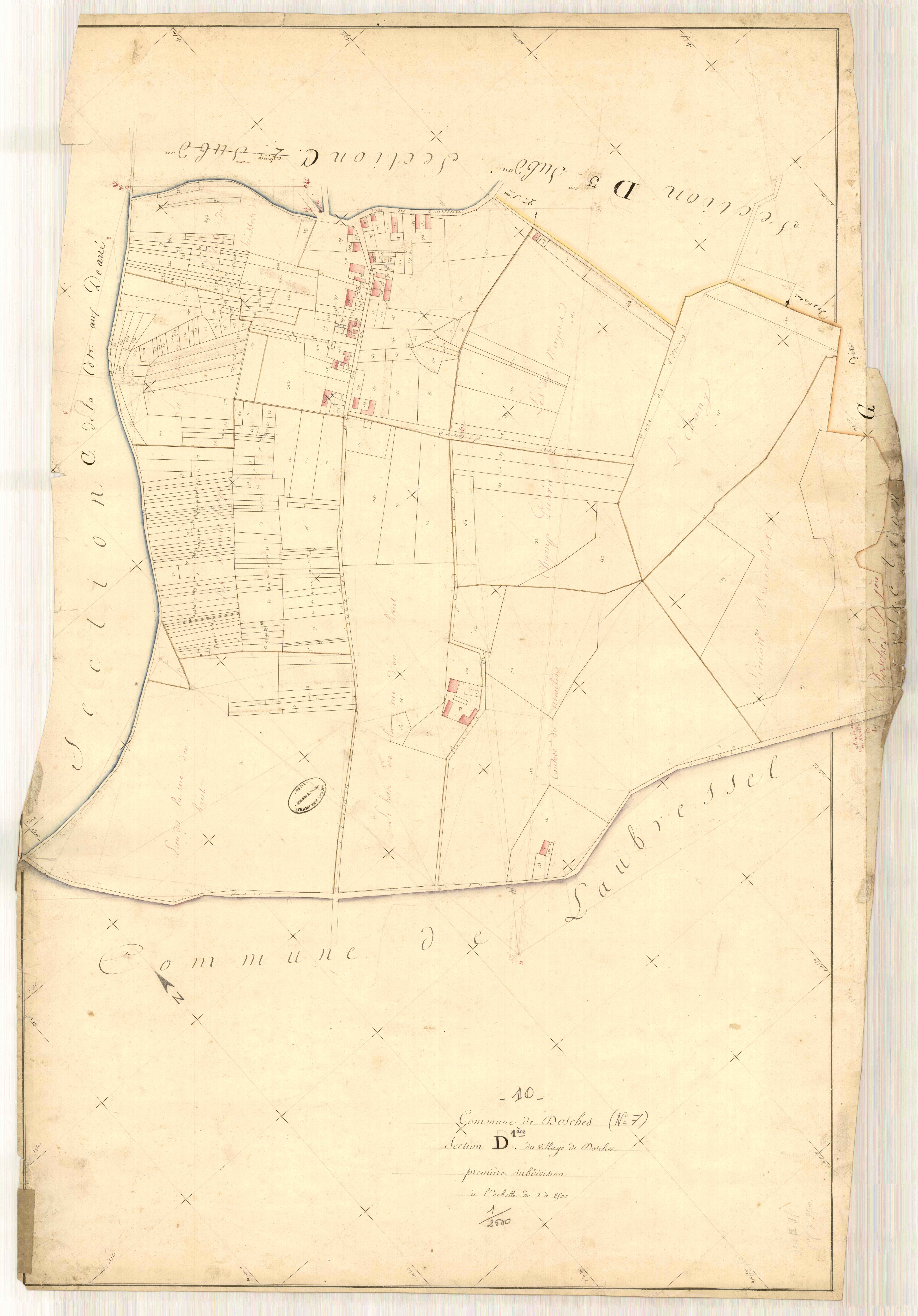 Dosches, section D dite du village de Dosches, feuille n° 1